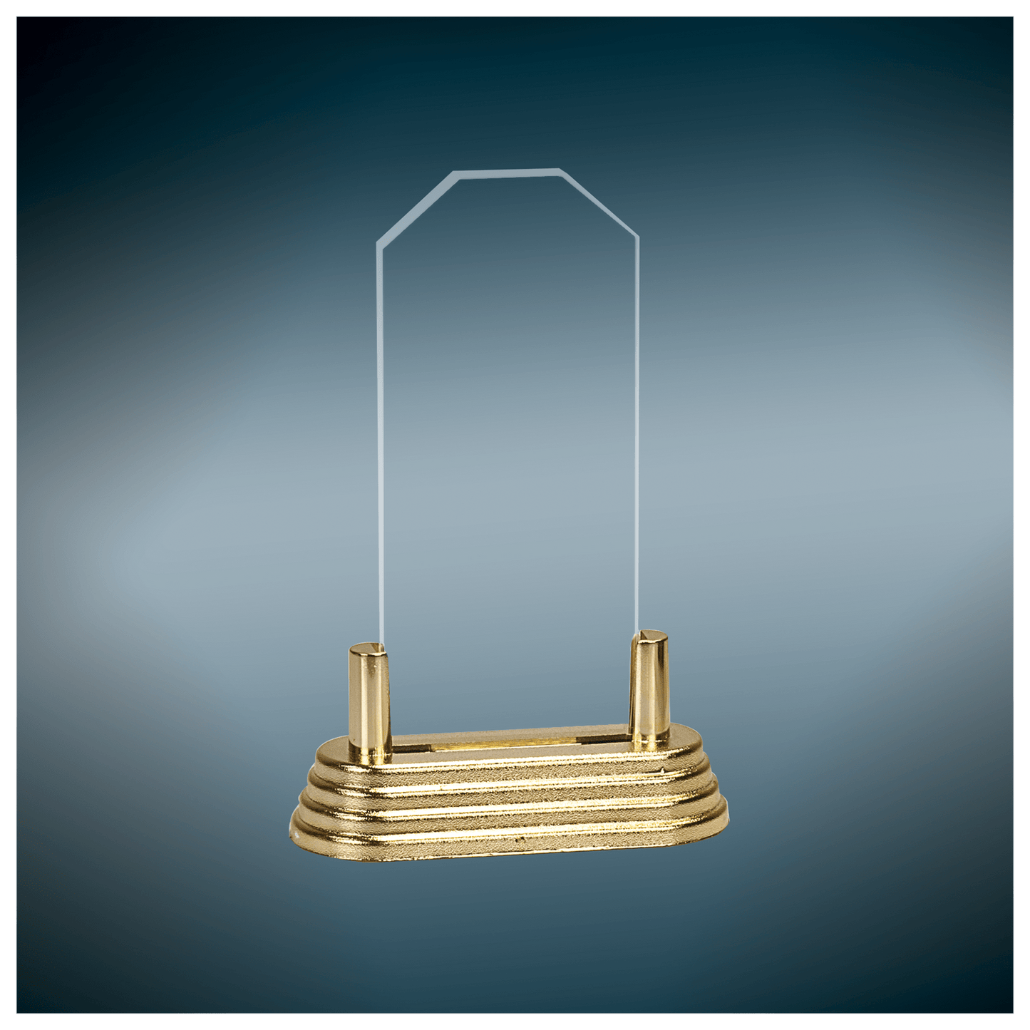 6" Clear Peak Pop-In Acrylic with Black Pedestal Base