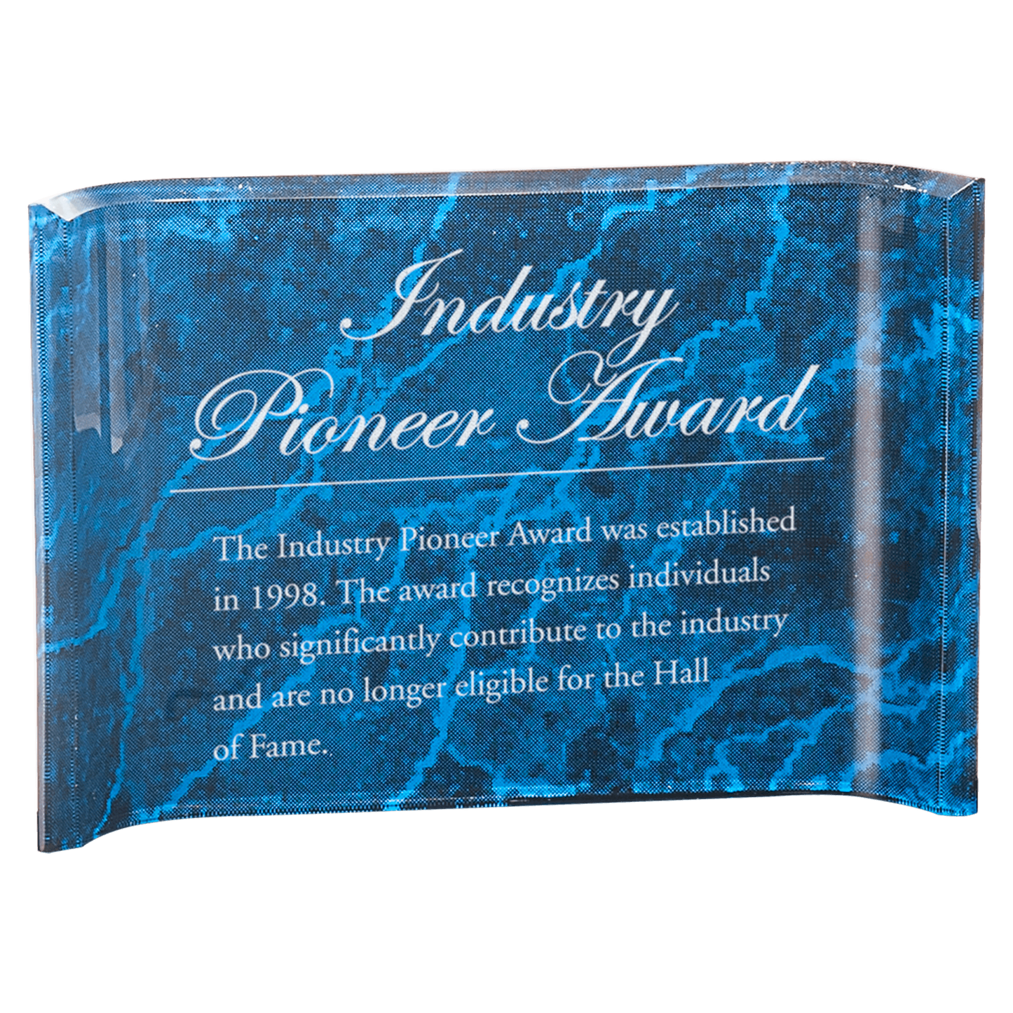 6" x 4" Blue Marble Acrylic Crescent