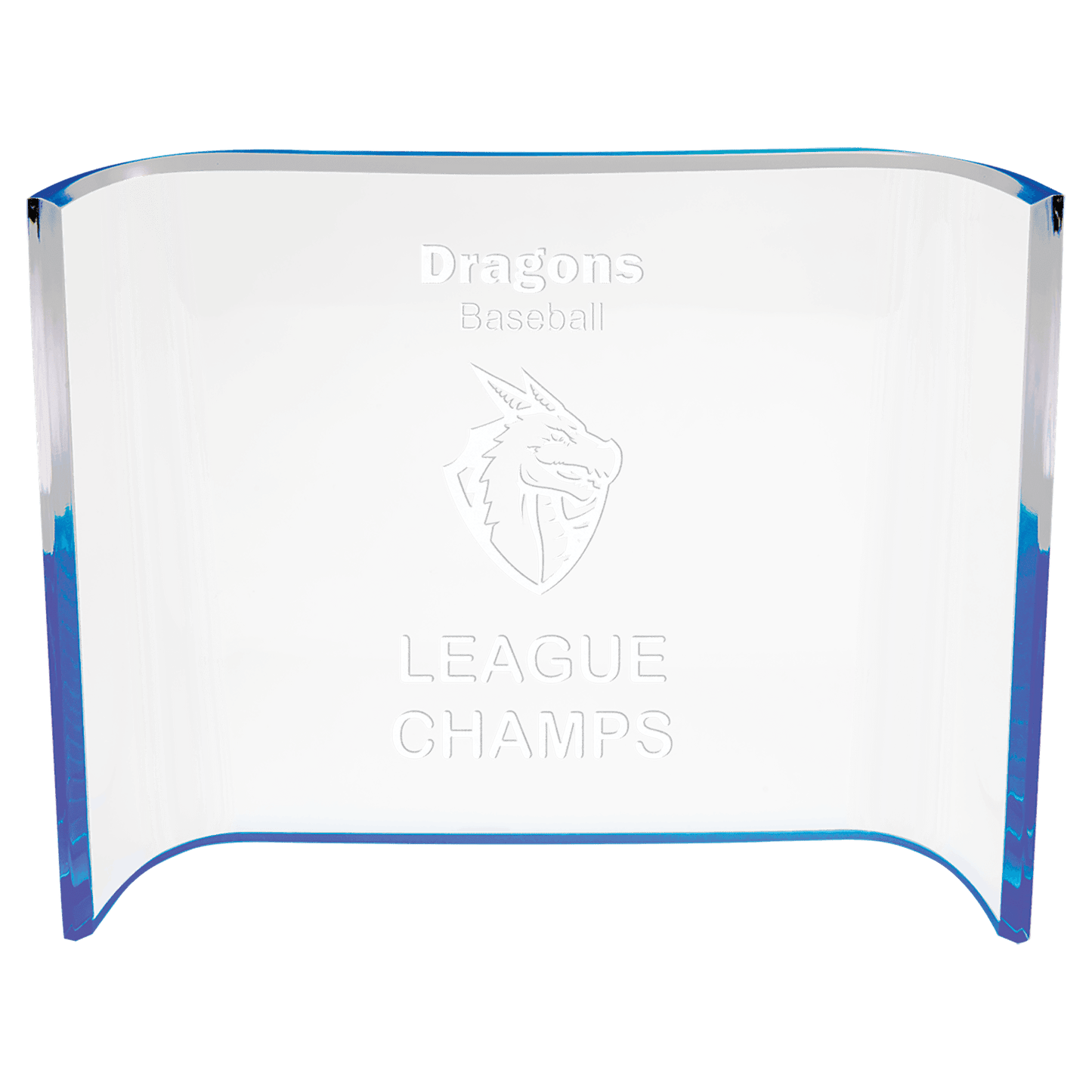 8" x 6" Blue Acrylic Crescent