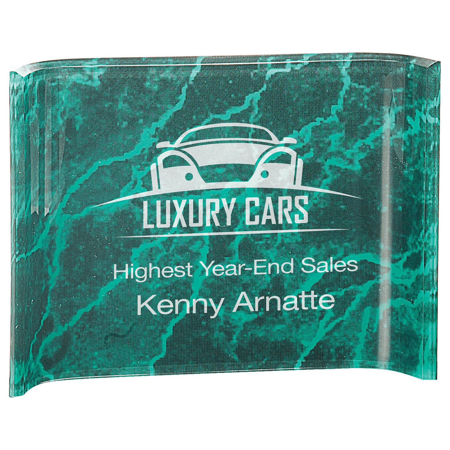 8" x 6" Green Marble Acrylic Crescent