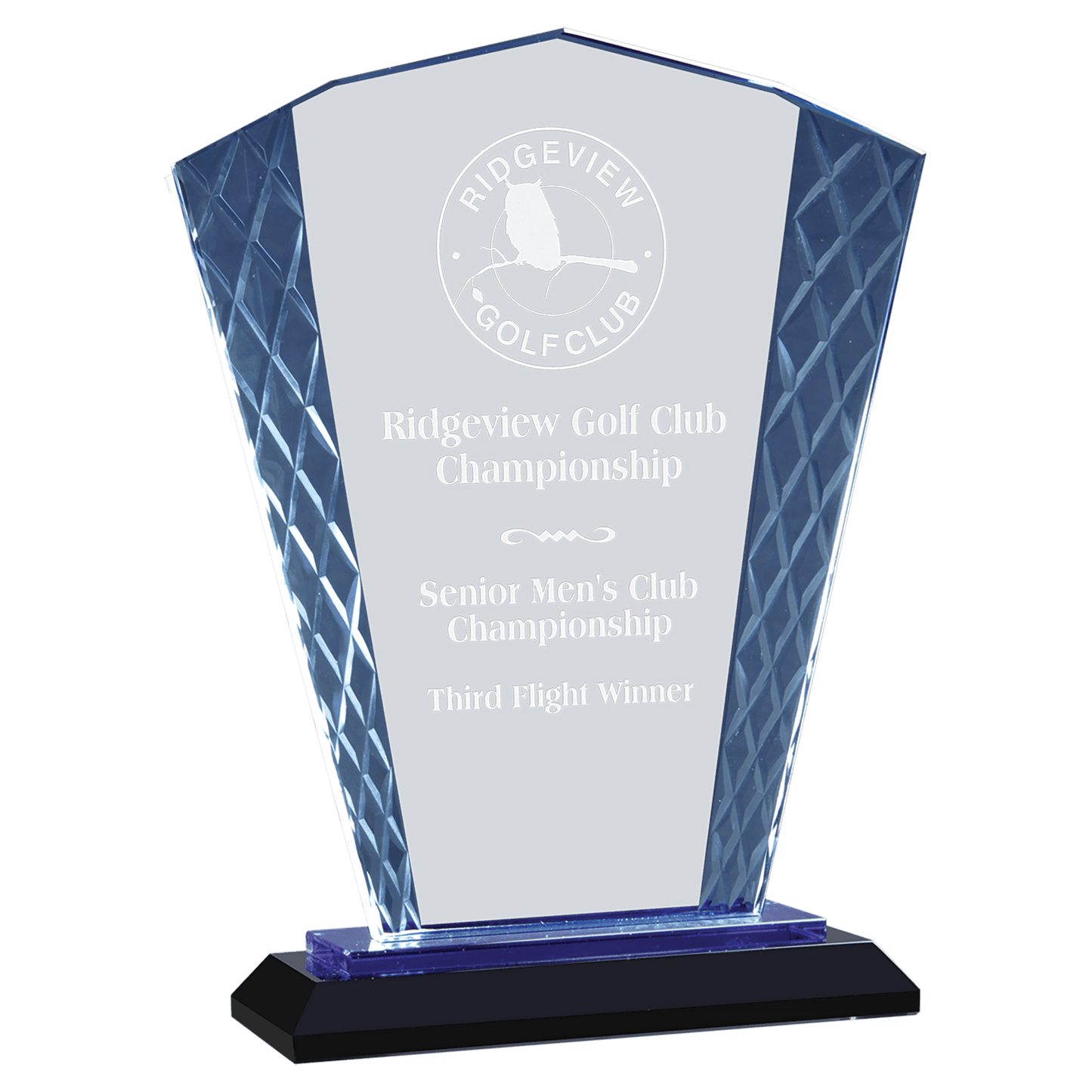 8" Fan Accent Glass on Blue & Black Base