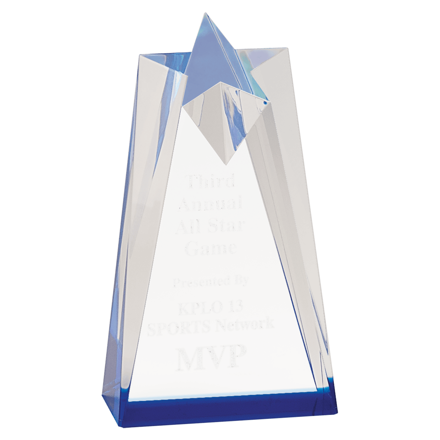 6" Blue Sculpted Star Acrylic