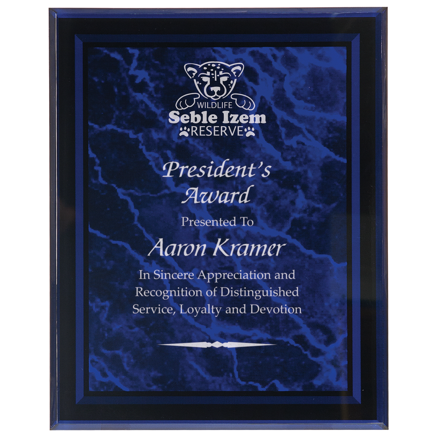 7" x 9" Purple Marble Border Acrylic Clear-Plaq