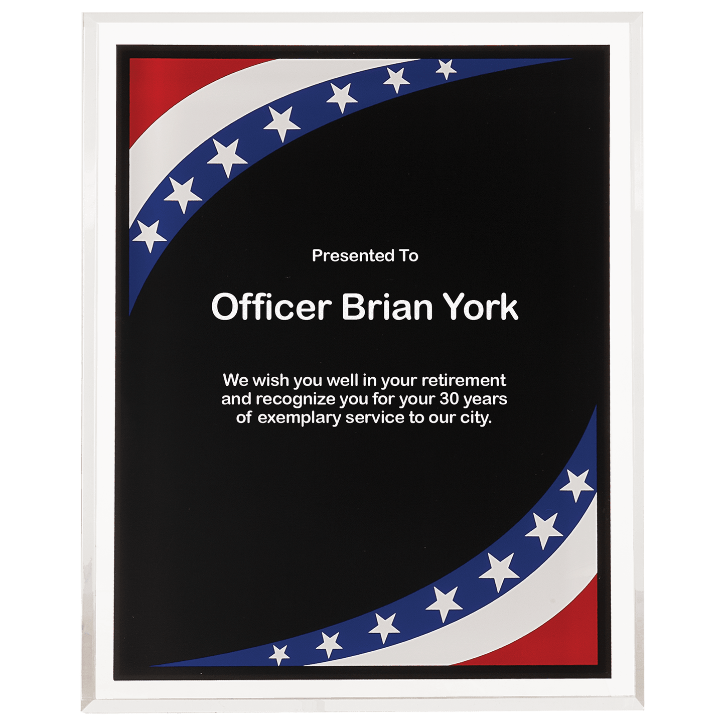 9" x 11" Stars & Stripes Border Acrylic Clear-Plaq