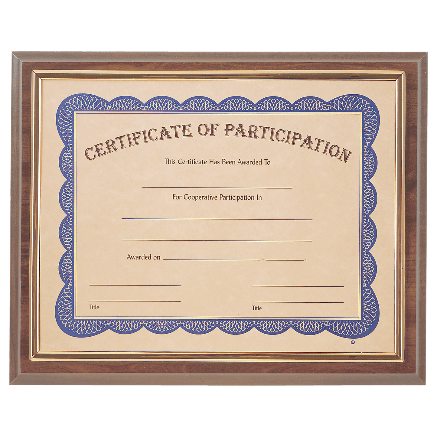 Cherry Finish Plaque with Gold Slide-In Certificate Frame