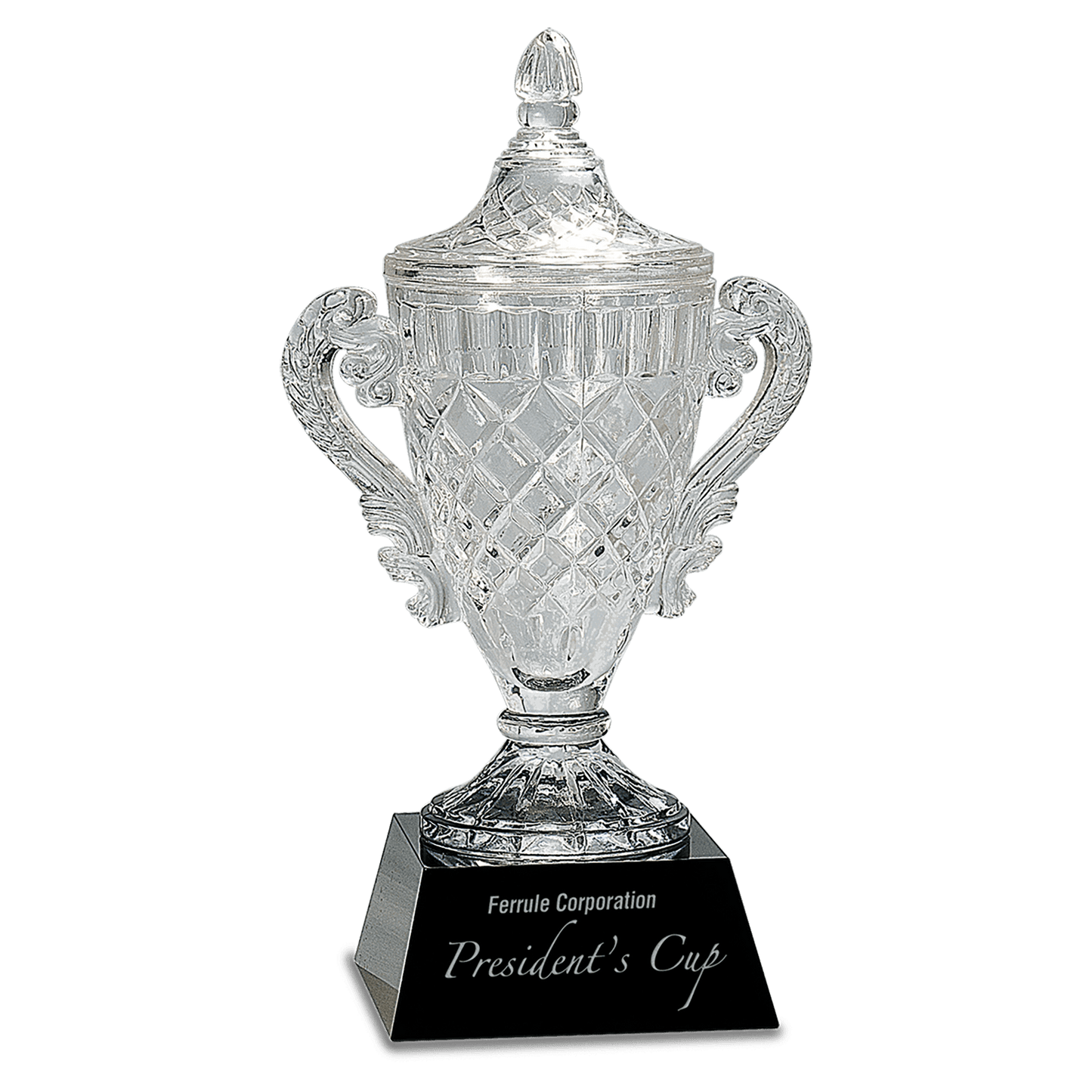 14" Crystal Cup on a Black Crystal Base