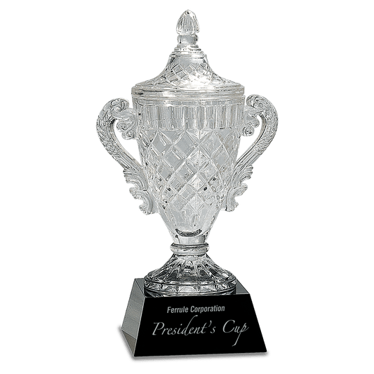 14" Crystal Cup on a Black Crystal Base