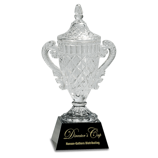 12 3/4" Crystal Cup on a Black Crystal Base