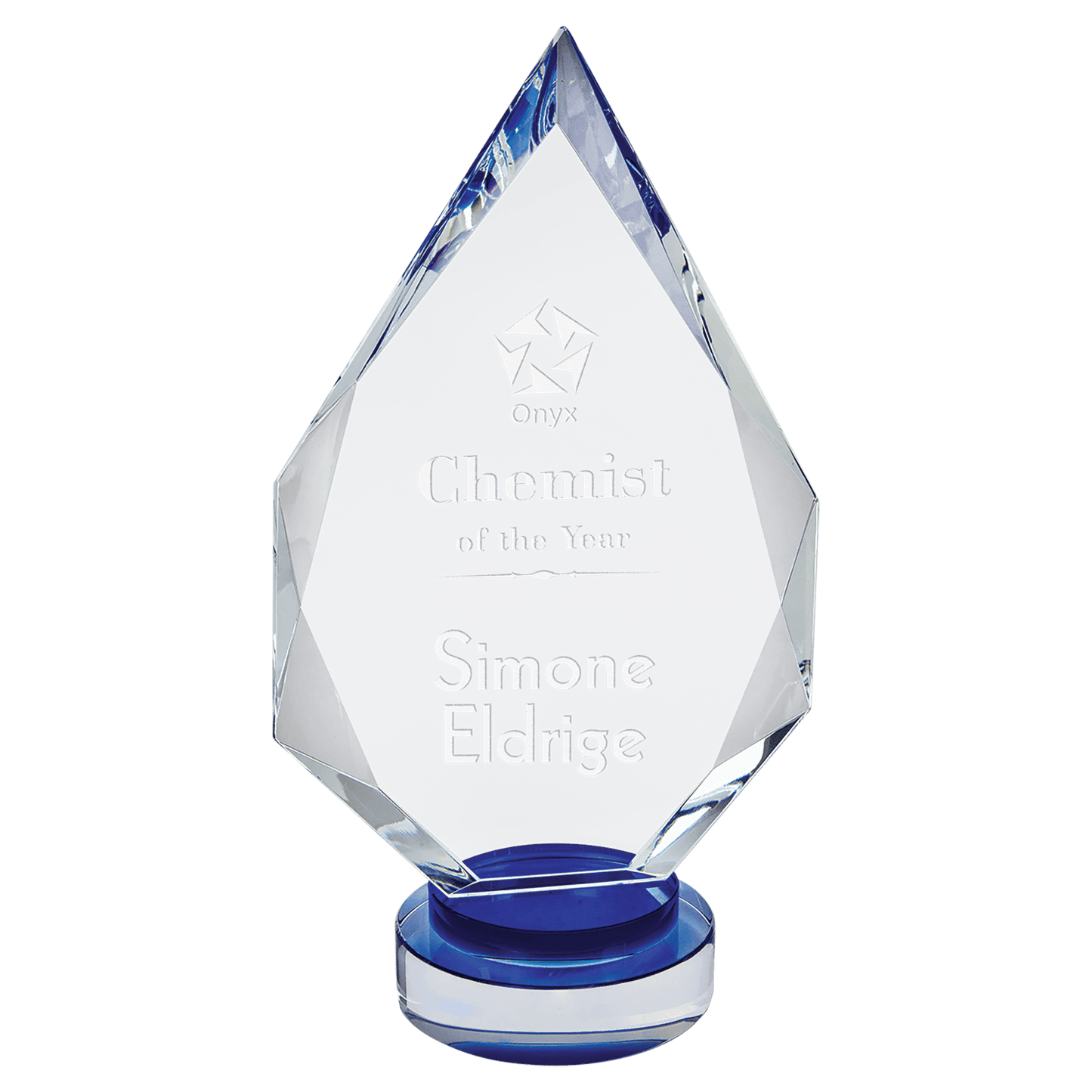 Large Diamond Crystal with Blue/Clear Base