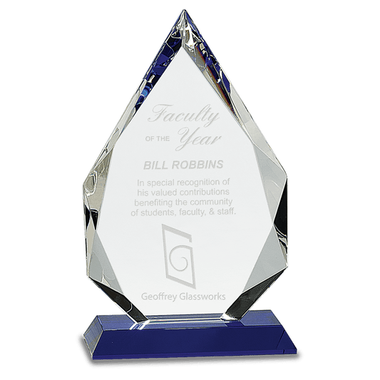 10" Crystal Diamond on a Blue Crystal Base