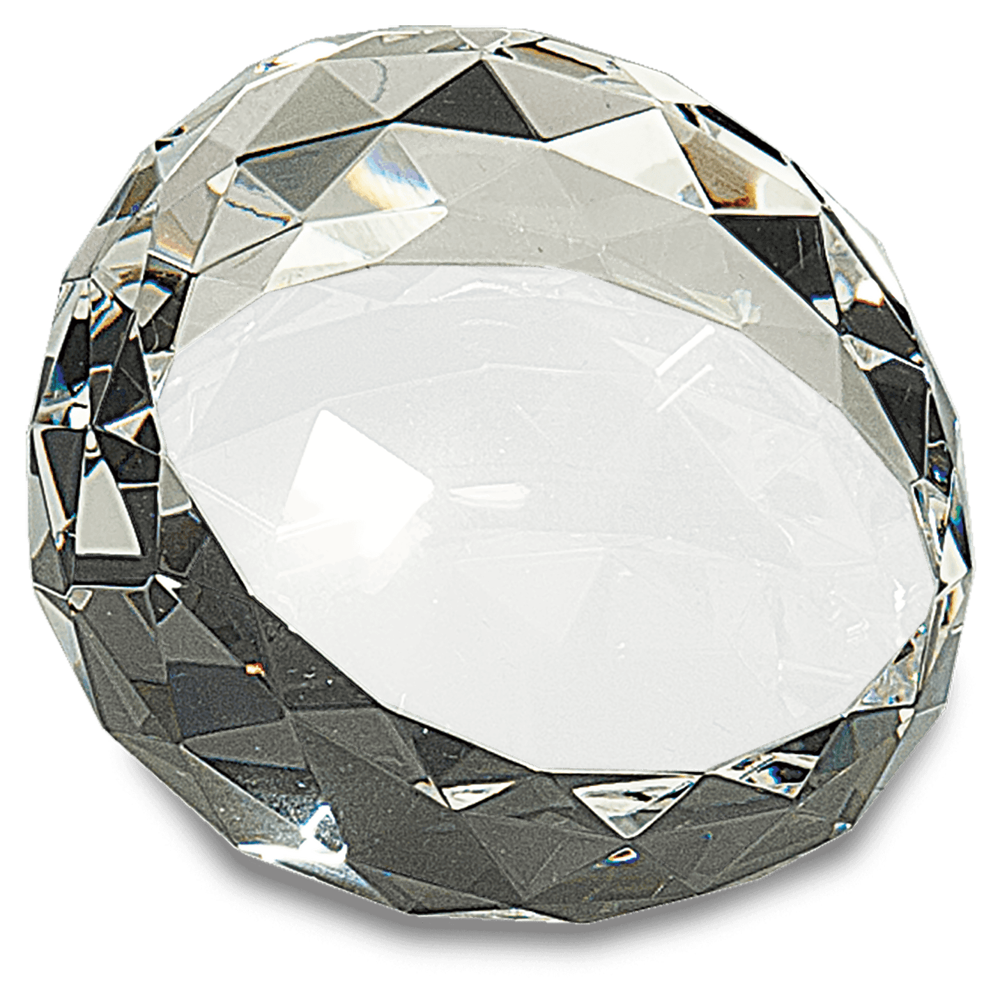 Premier Crystal Clear Round Facet Paperweight