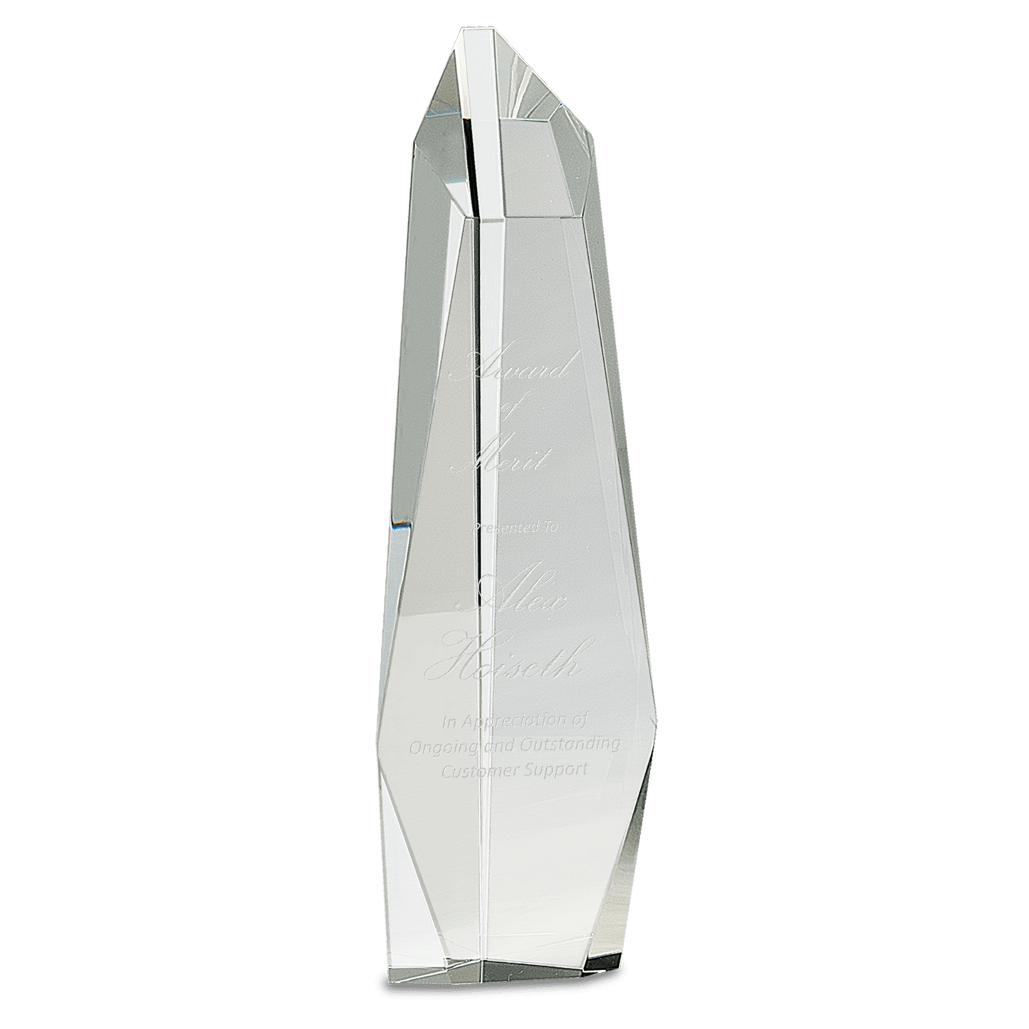 12" Crystal Facet Slant-Top Tower