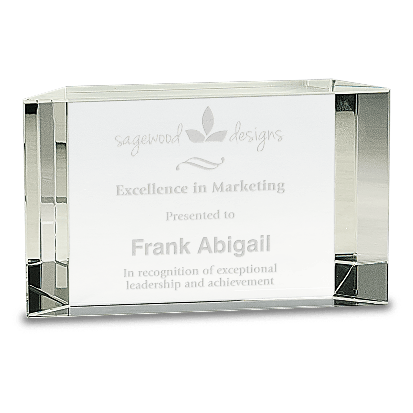 6" x 3 1/2" Crystal Facet Block Award