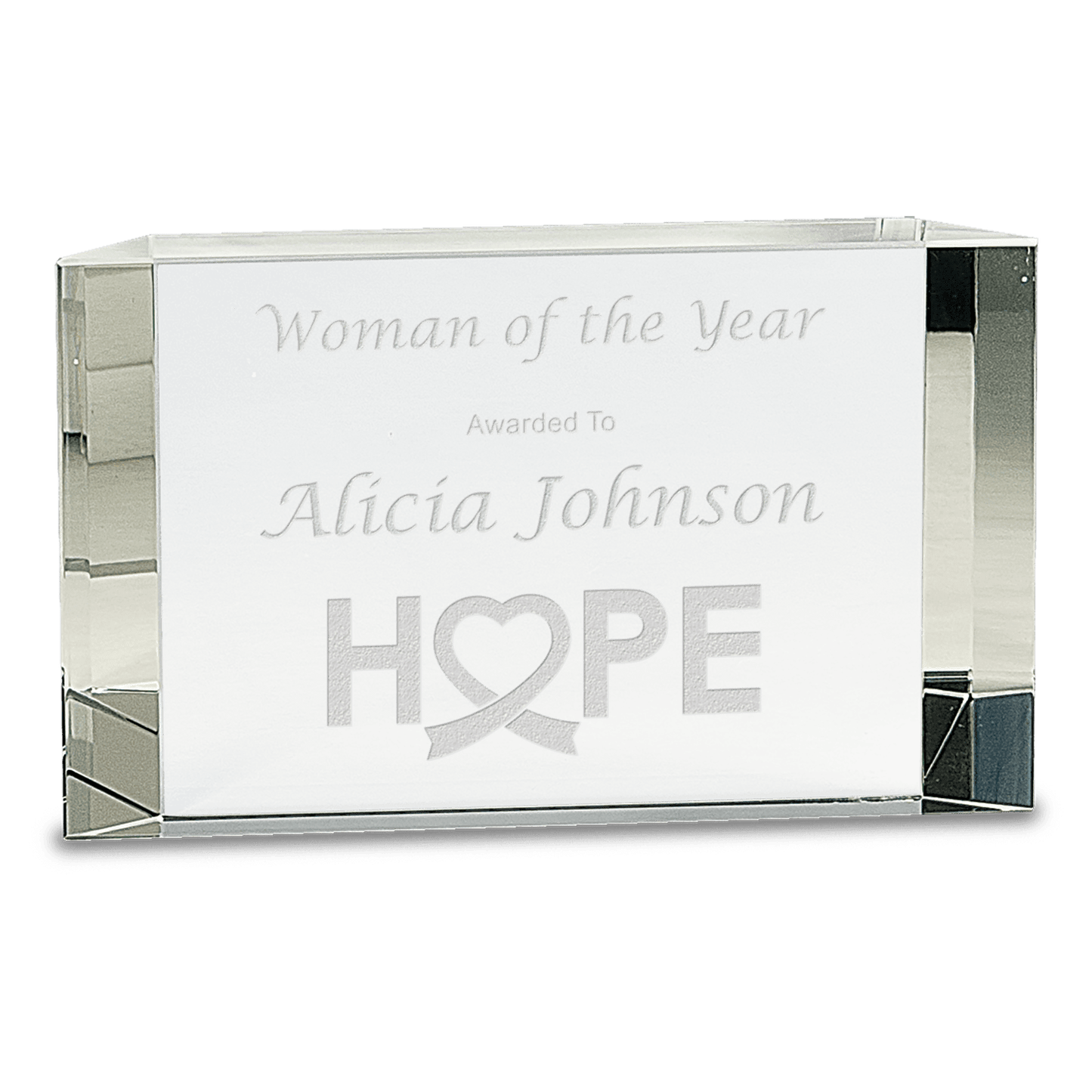 7" x 4 1/4" Crystal Facet Block Award