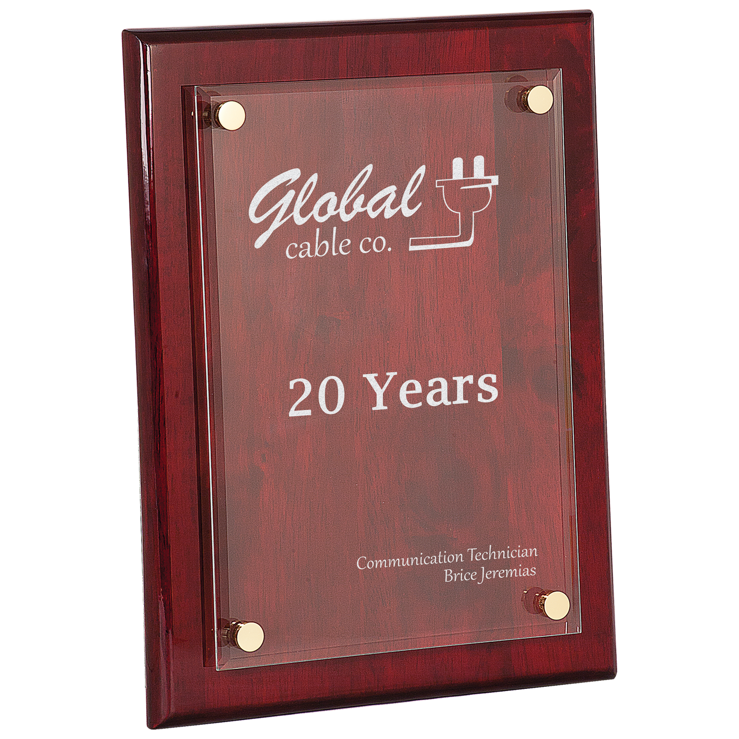 9" x 12" Rosewood Piano Finish Floating Acrylic Plaque
