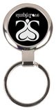 Black Anodized Aluminum Round Keychain