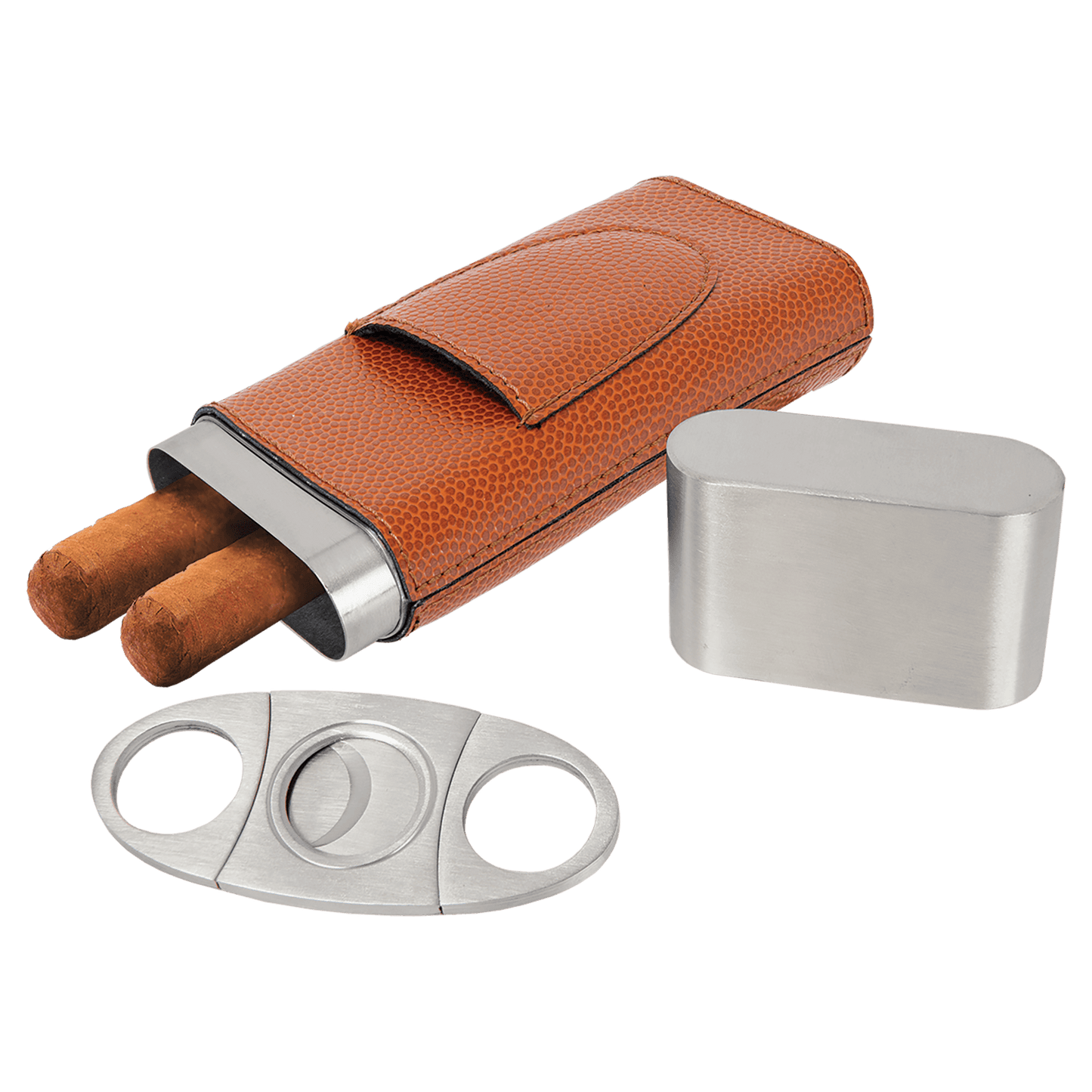 Basketball Leatherette Cigar Case with Cutter