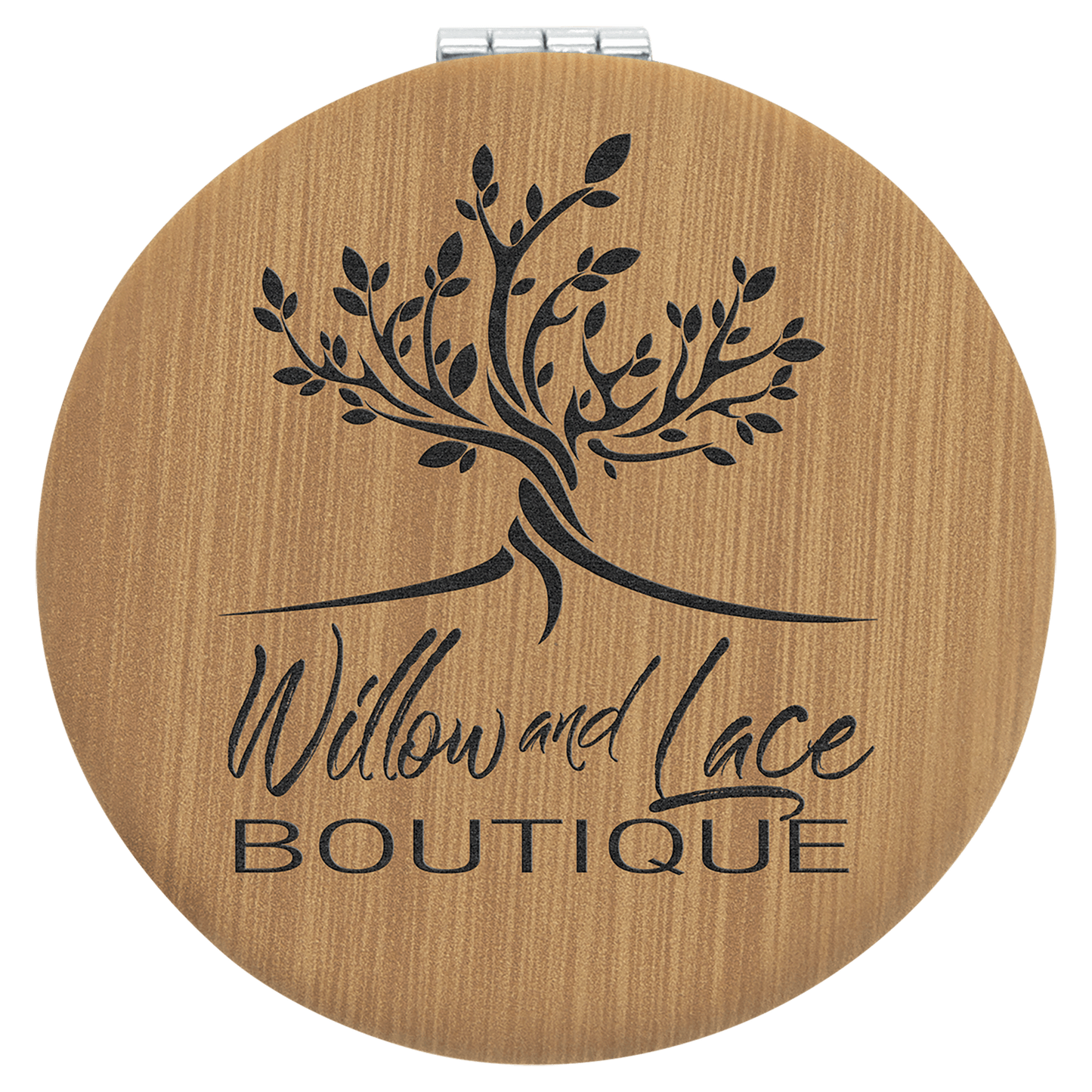 Bamboo Leatherette Compact Mirror