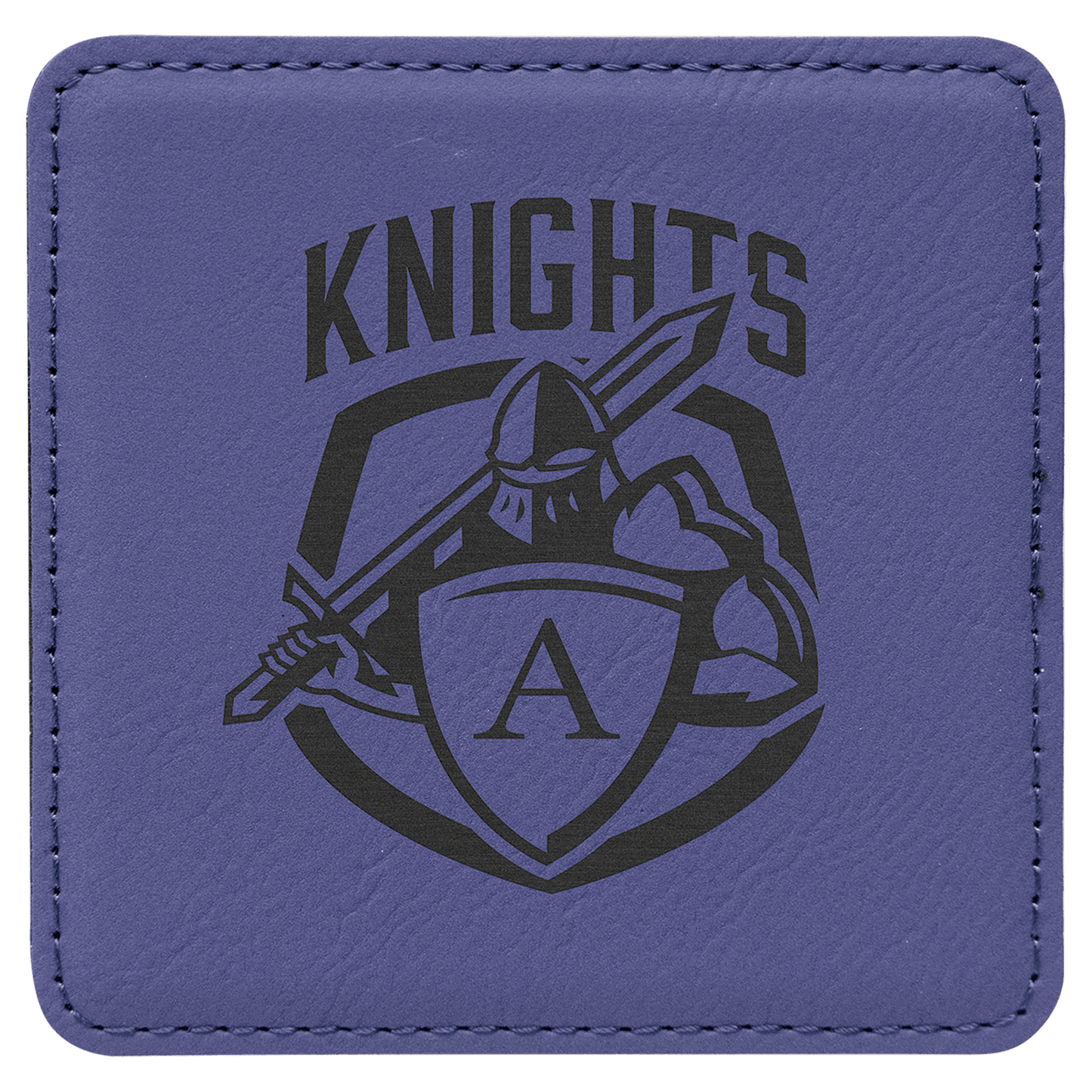 Purple Leatherette Square Coaster