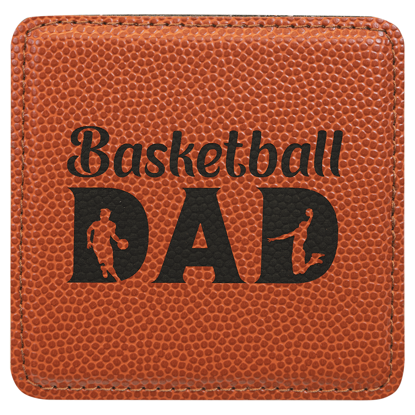 Basketball Leatherette Square Coaster