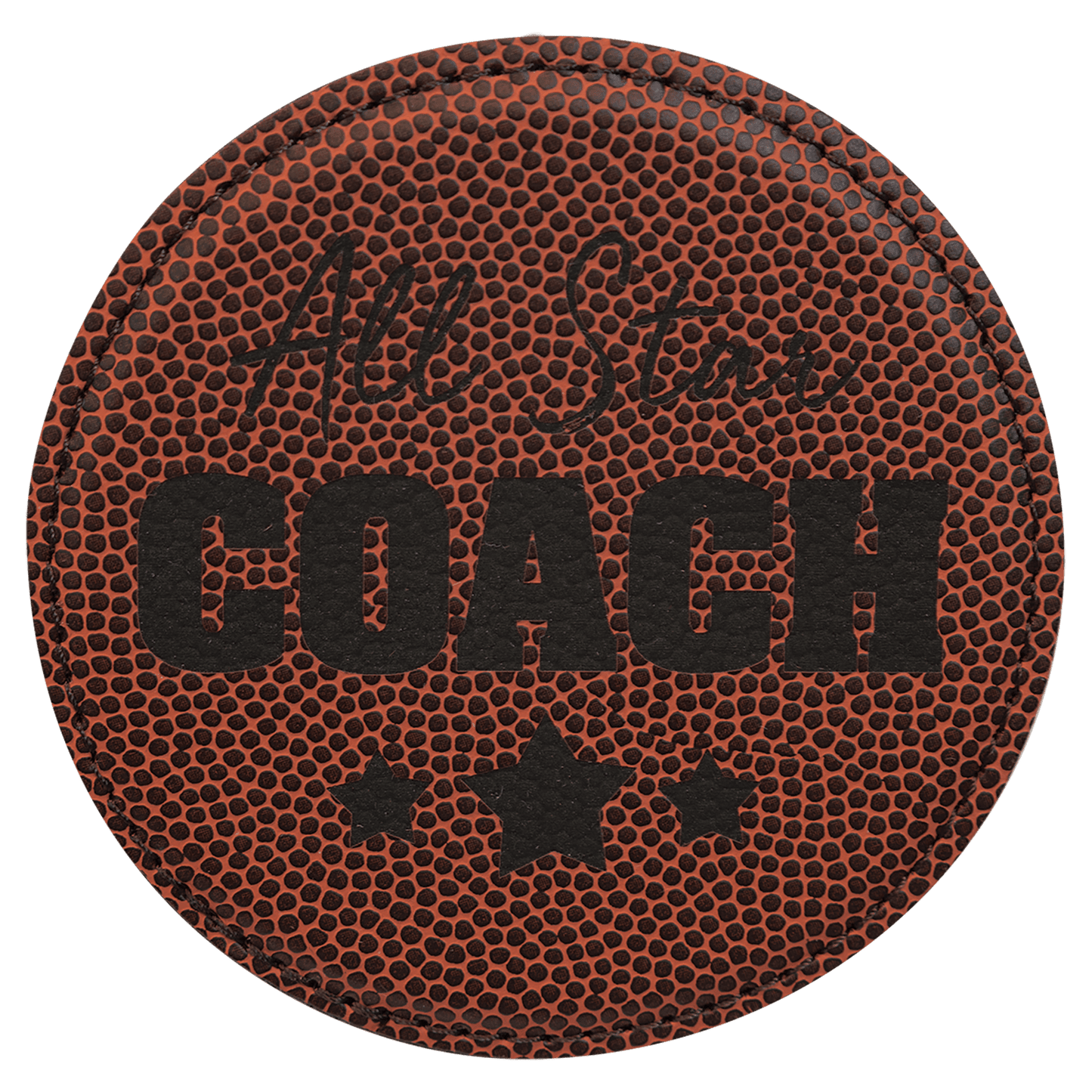 Football Leatherette Round Coaster