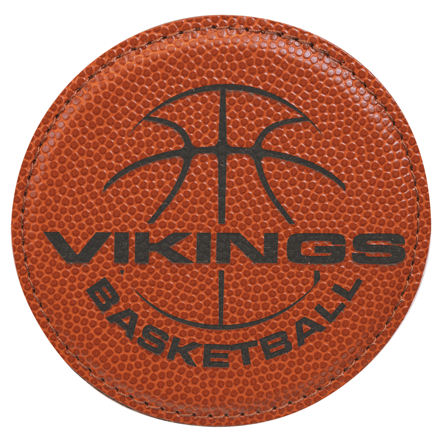 Basketball Leatherette Round Coaster