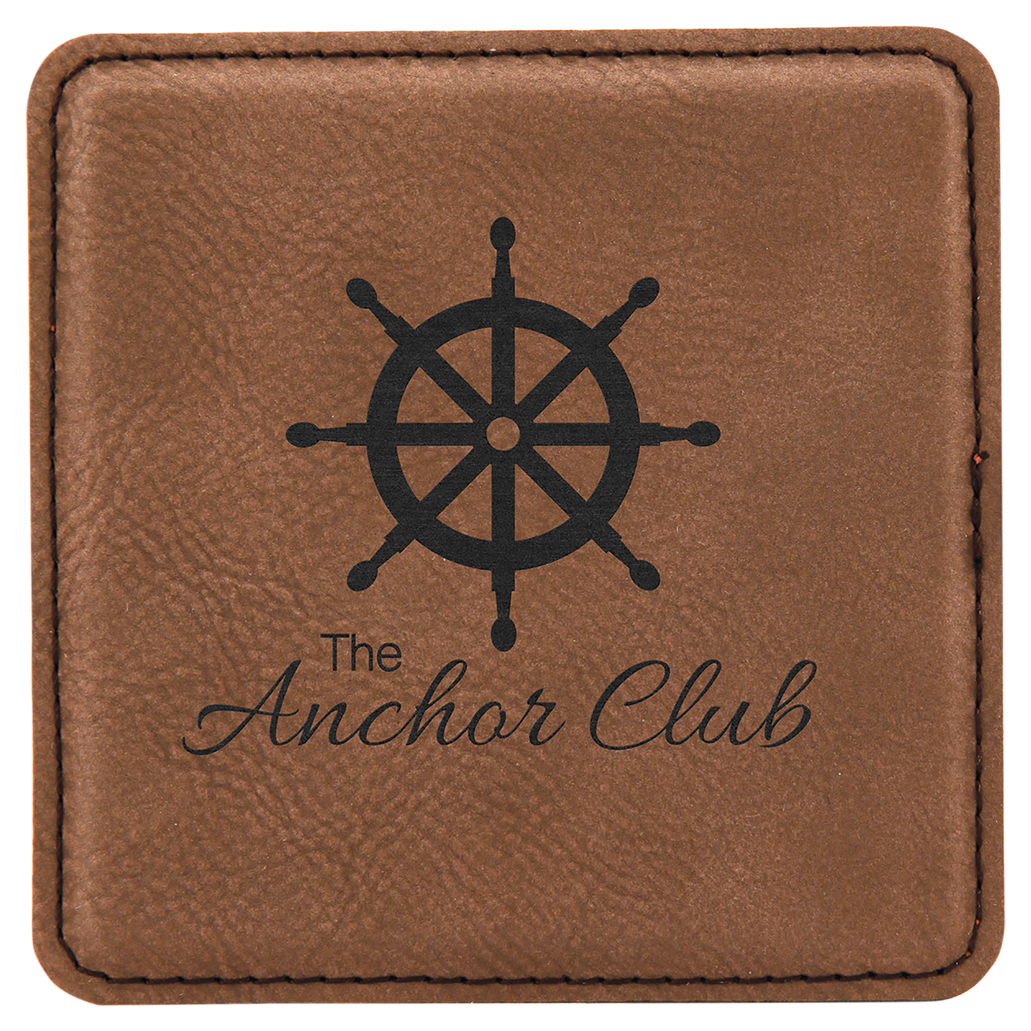 Dark Brown Square Leatherette Coaster