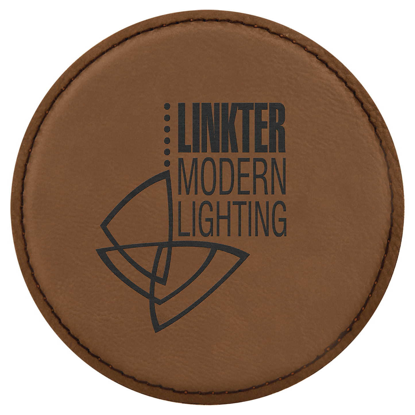 Dark Brown Round Leatherette Coaster