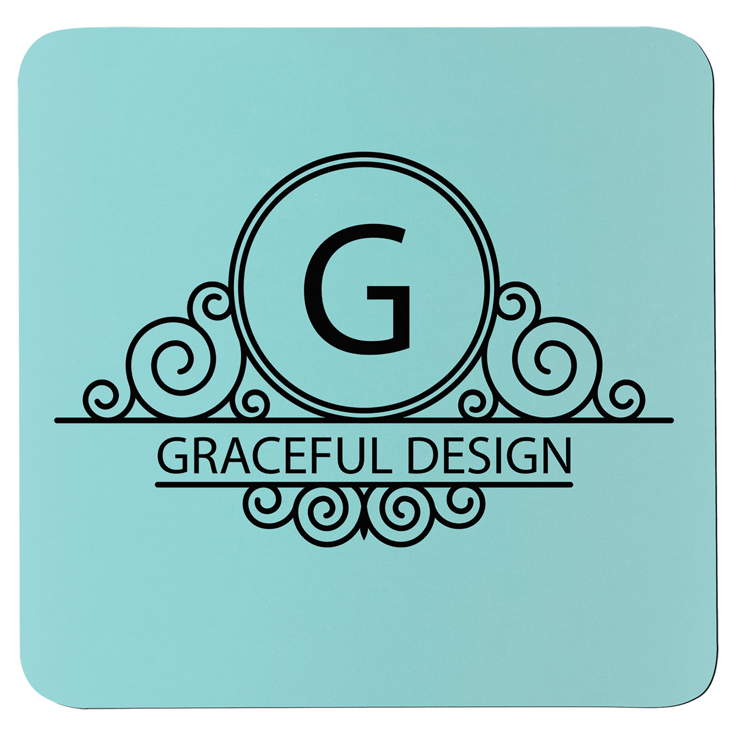Teal Square Silicone Grip Coaster