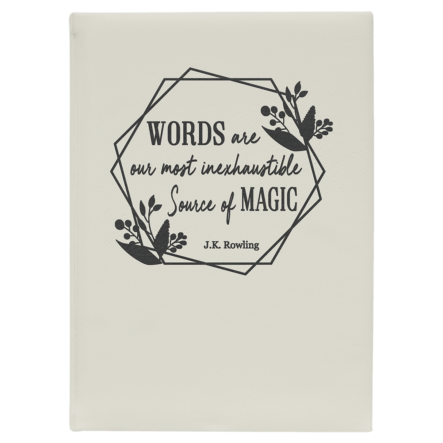 White Leathertte Journal with White Lined Paper