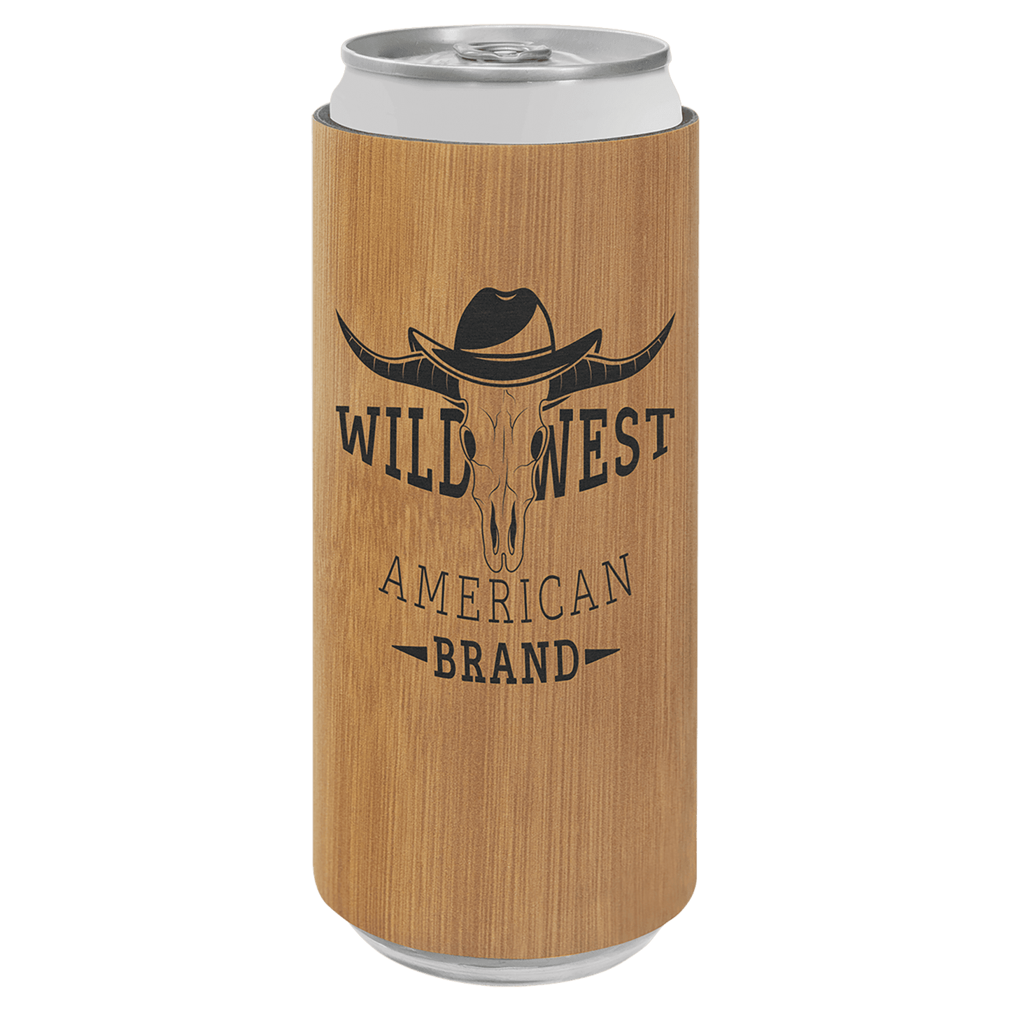 Bamboo Leatherette Slim Beverage Holder