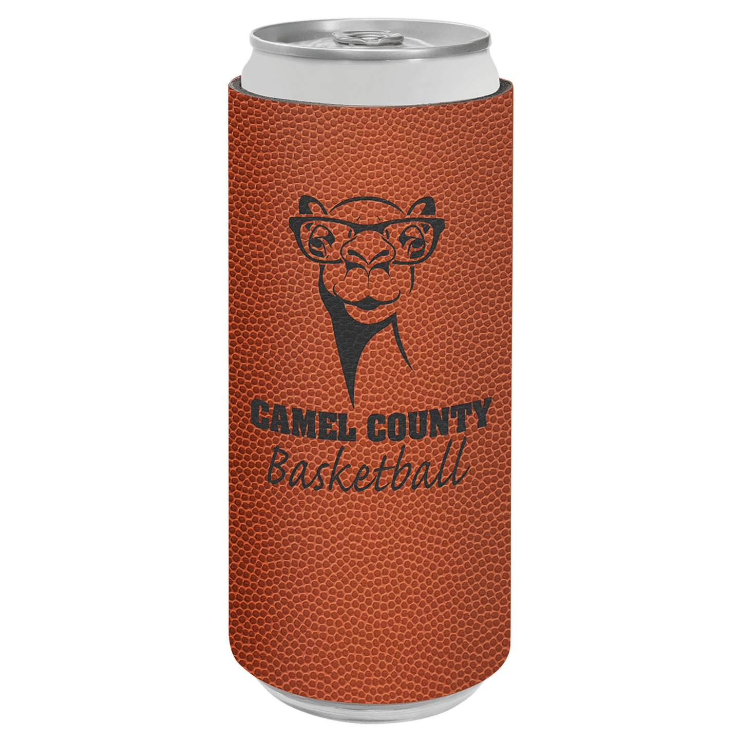 Basketball Leatherette Slim Beverage Holder