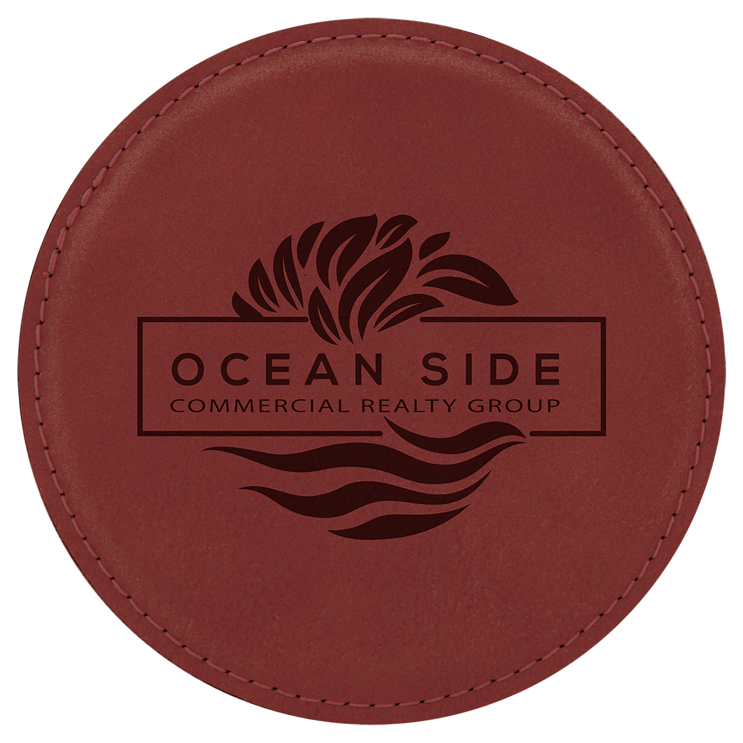 Rose Round Leatherette Coaster