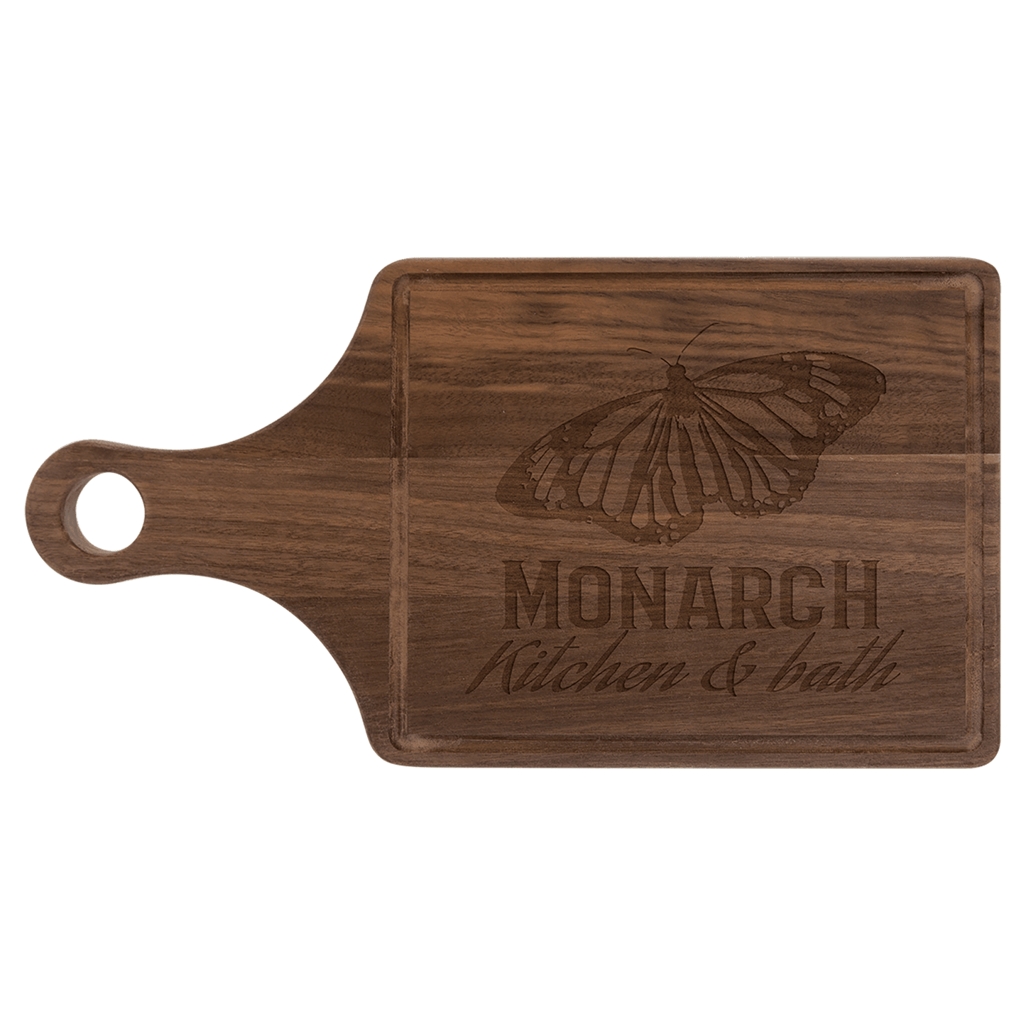 Walnut Paddle Shapled Cutting Board with Drip Ring