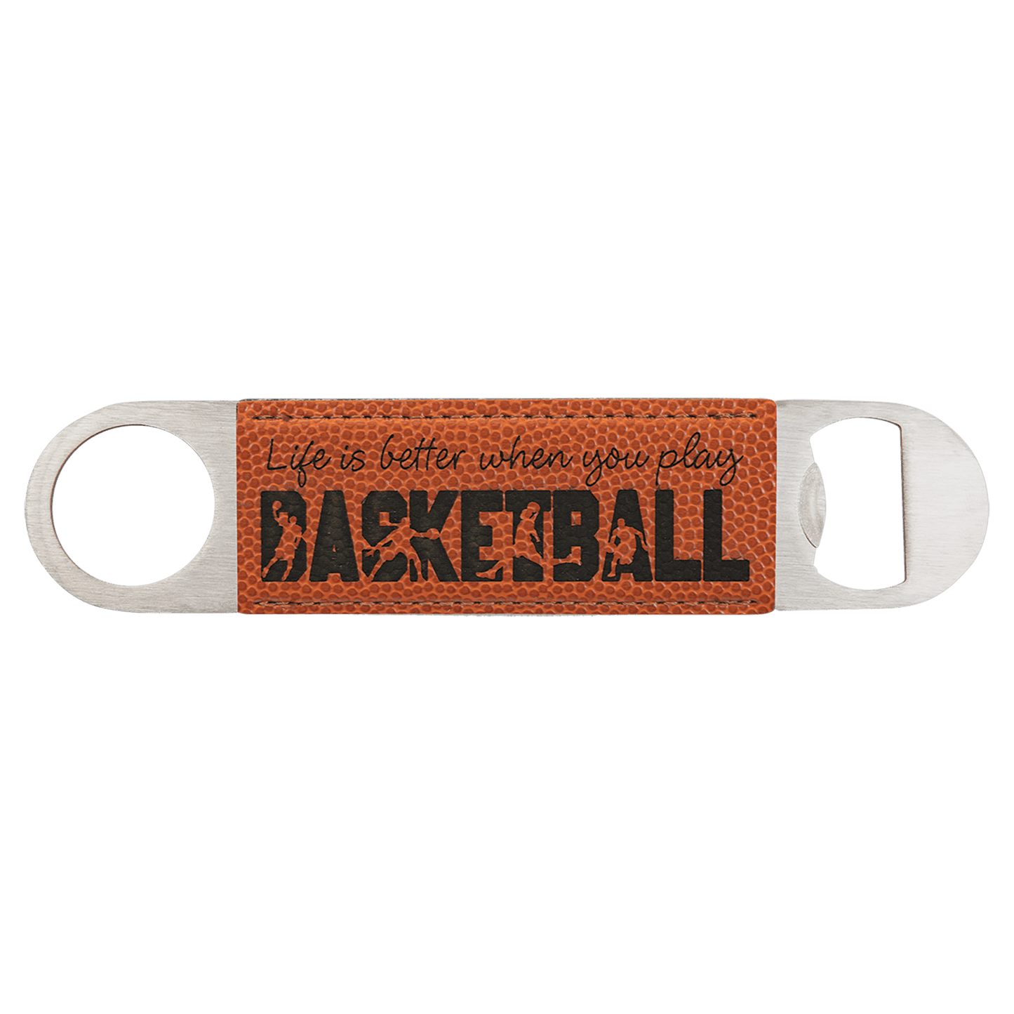 Basketball Leatherette Bottle Opener