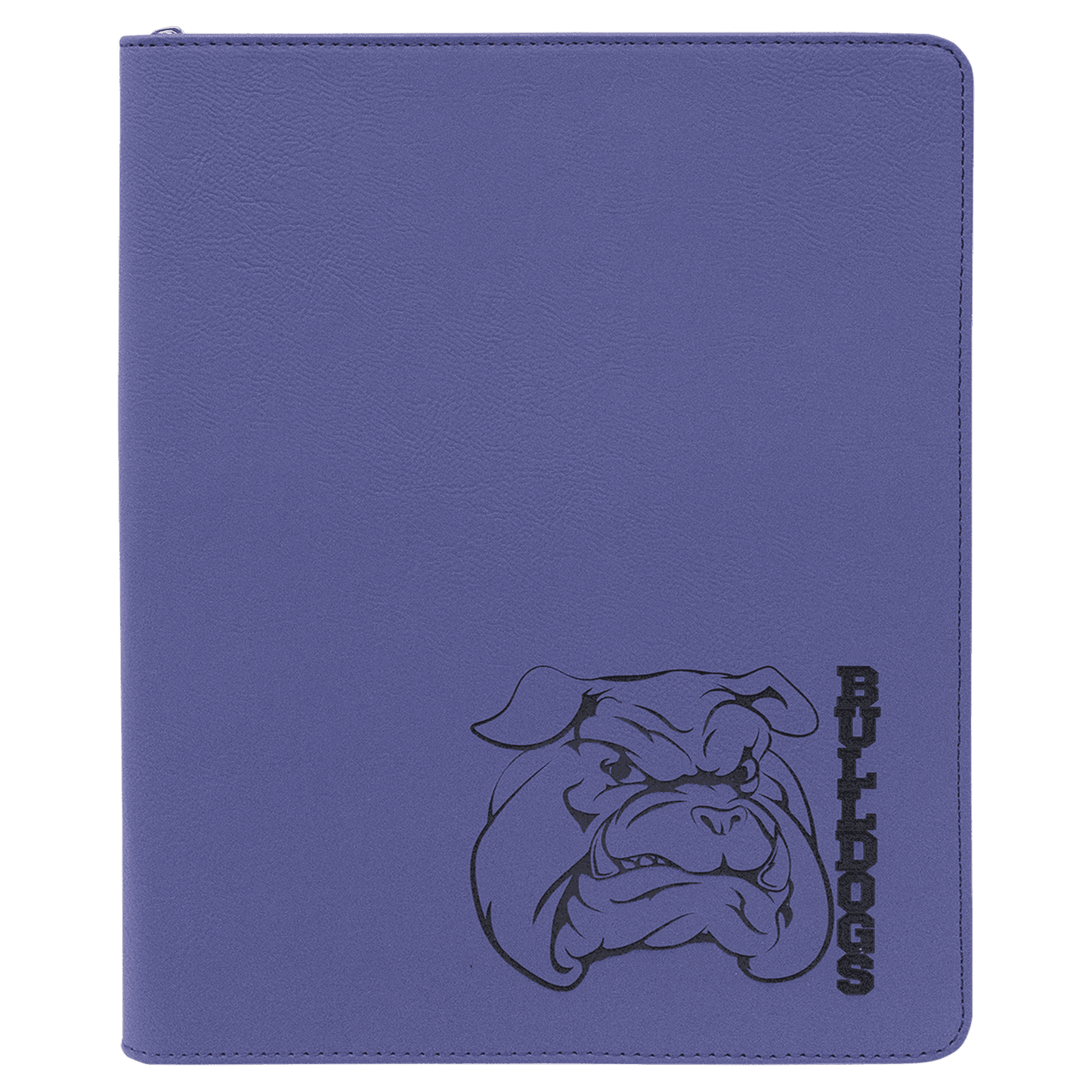 Purple Leatherette Portfolio with Zipper
