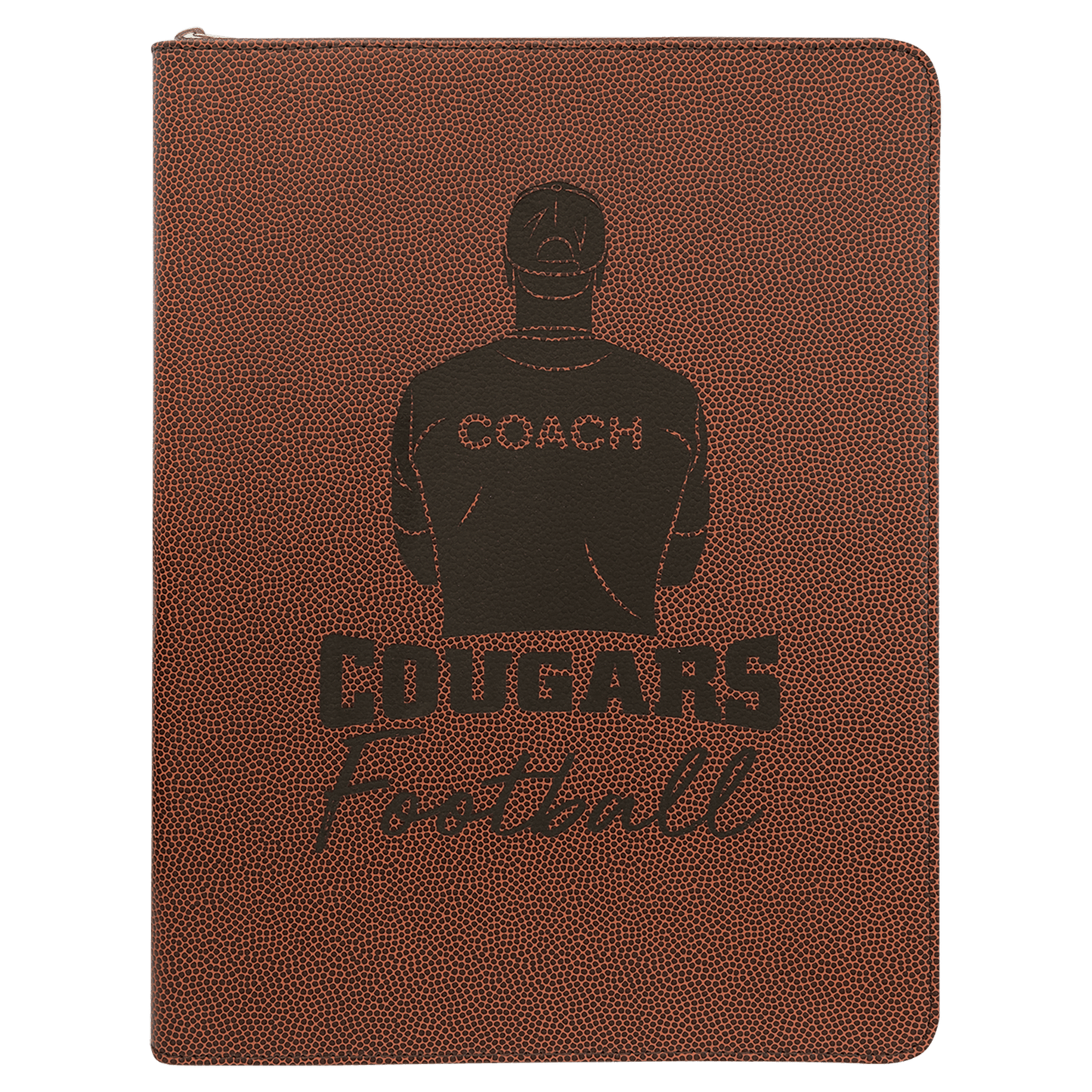 Football Leatherette Portfolio with Zipper