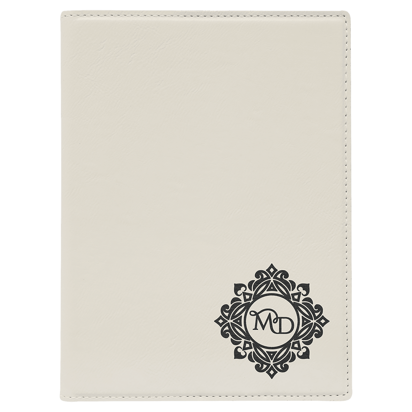White Leatherette Portfolio with Notepad