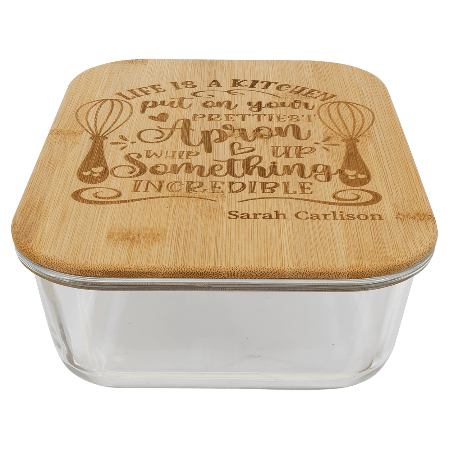 Rectangle Glass Container with Bamboo Lid