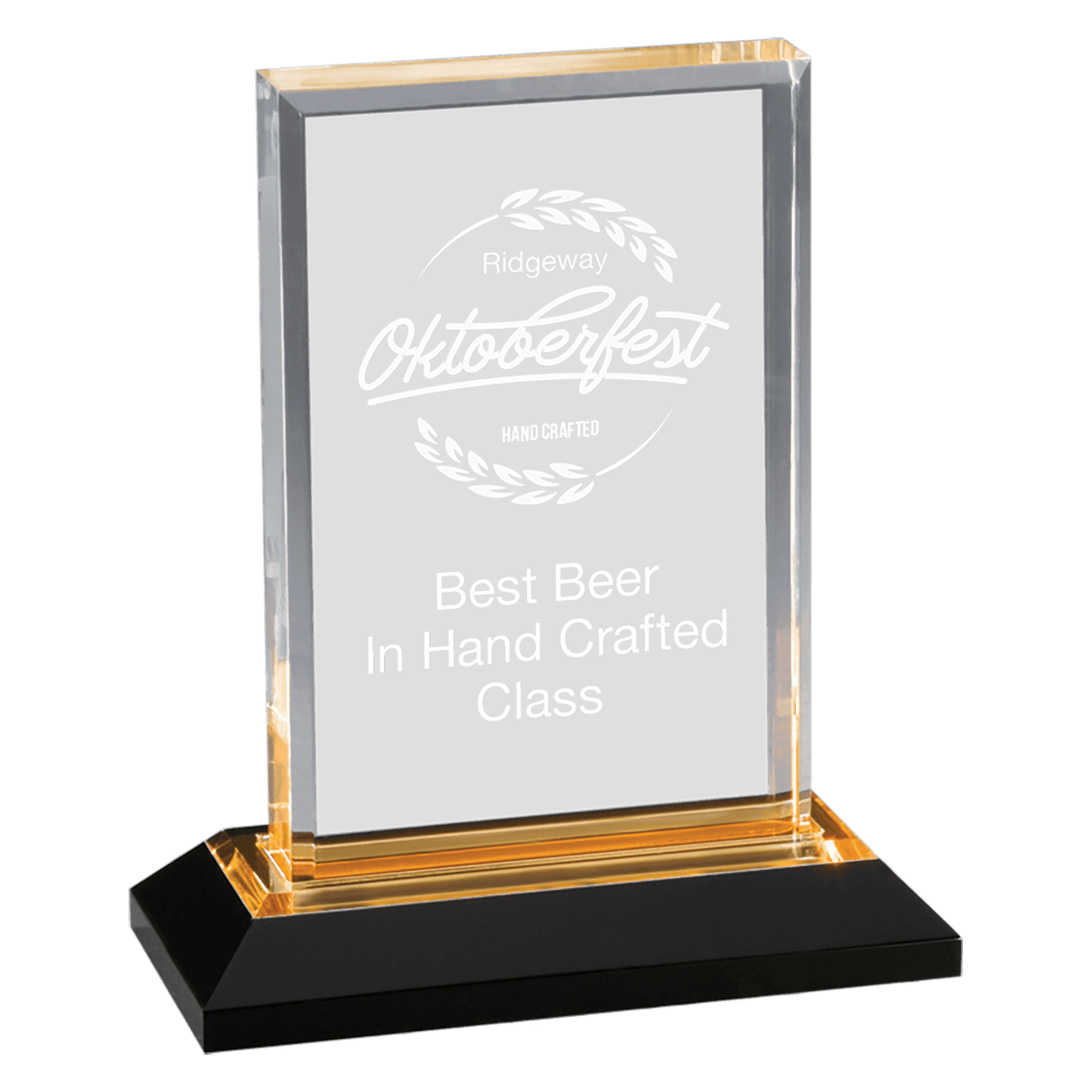 7"  Gold Beveled Impress Acrylic with Base