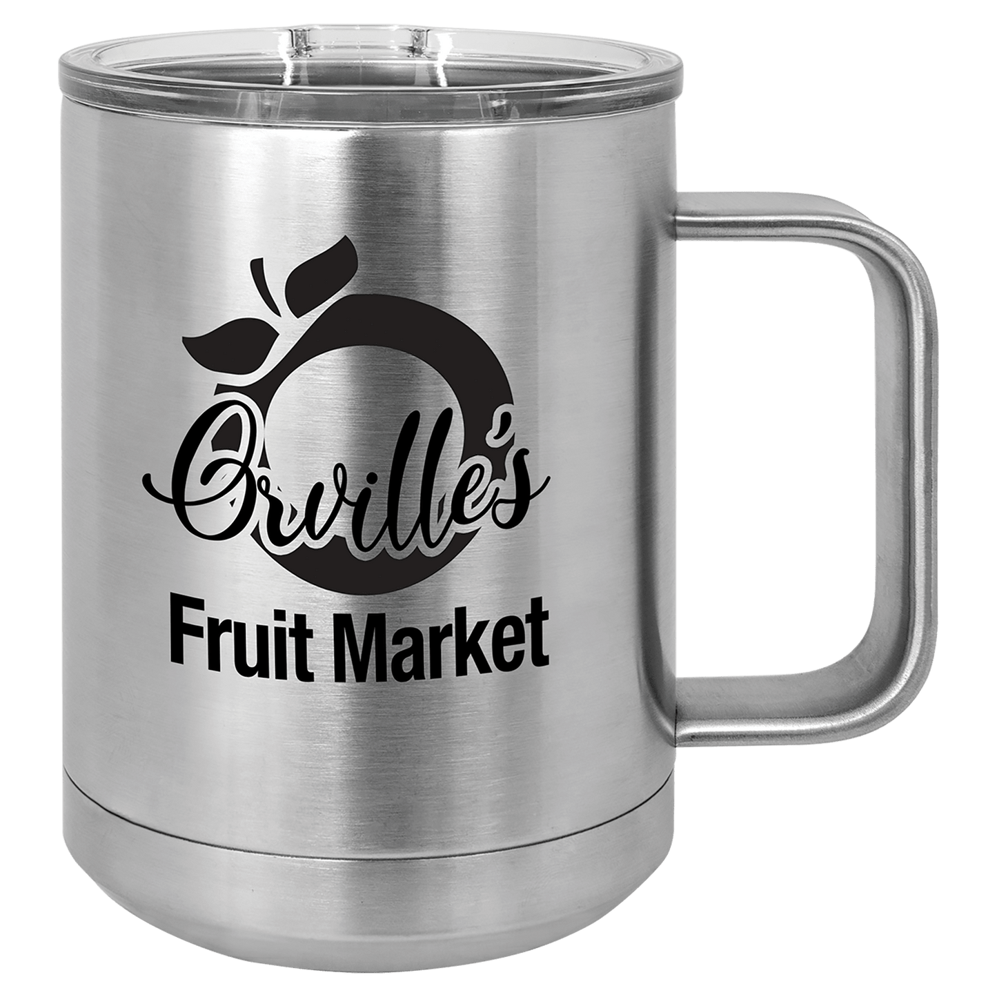 Stainless Steel Polar Camel 15 oz. Coffee Mug with Clear Slider Lid