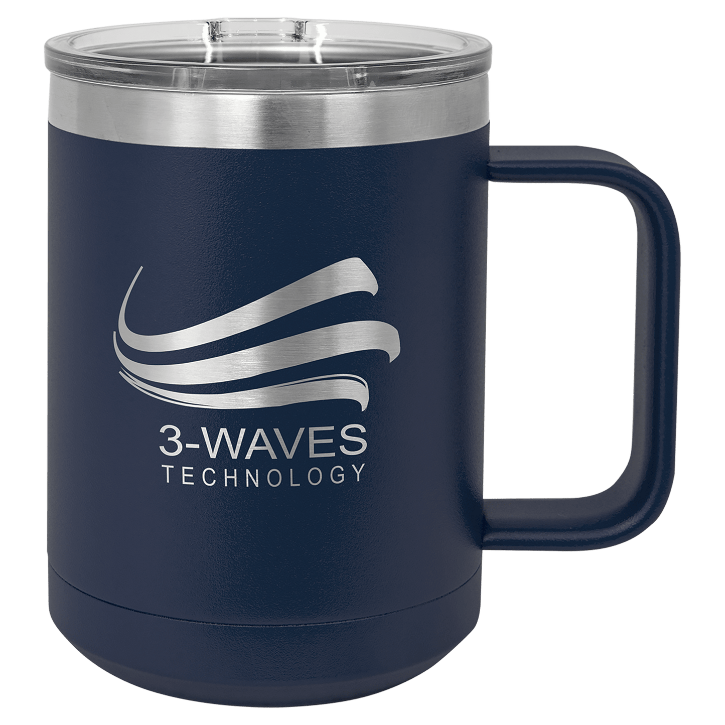 Navy Blue Polar Camel 15 oz. Coffee Mug with Clear Slider Lid