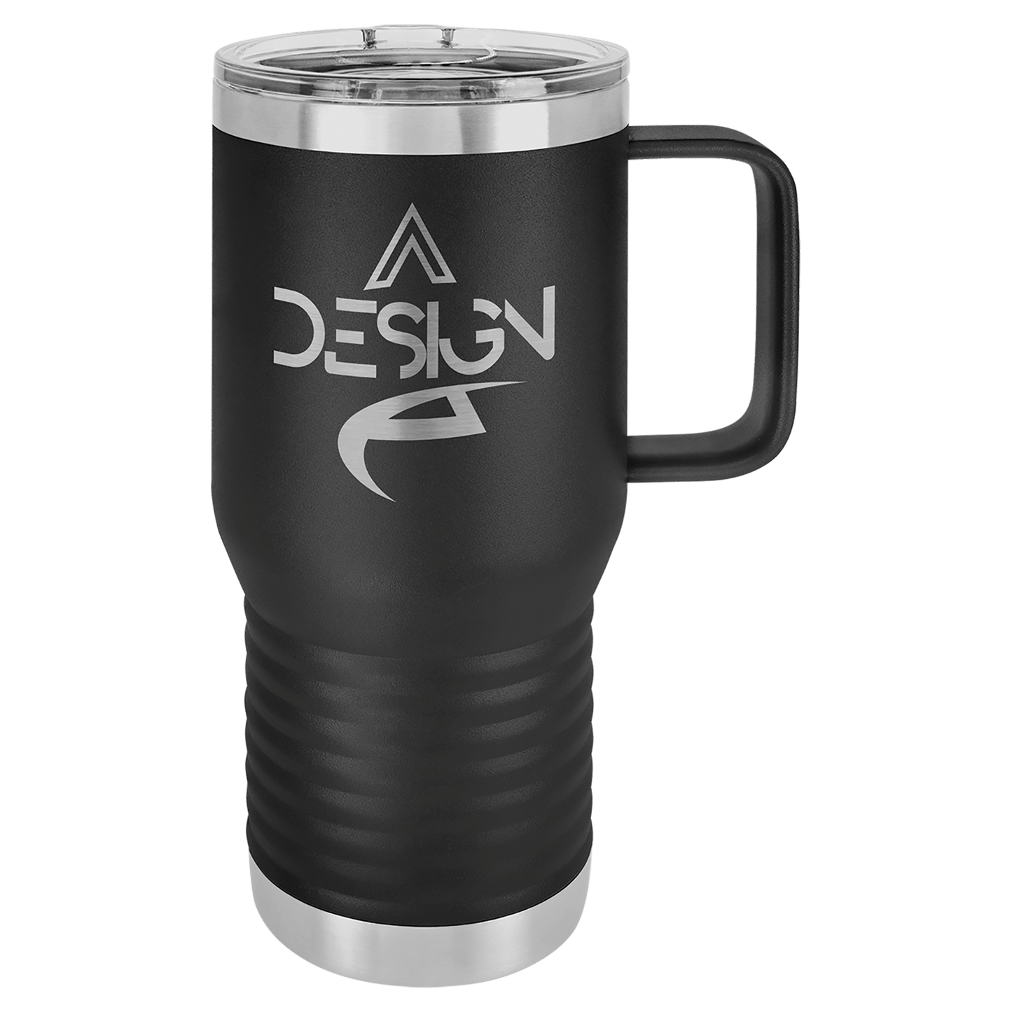 20 oz. Travel Mug with Clear Slider Lid, Stainless Steel Design, Vacuum Insulated