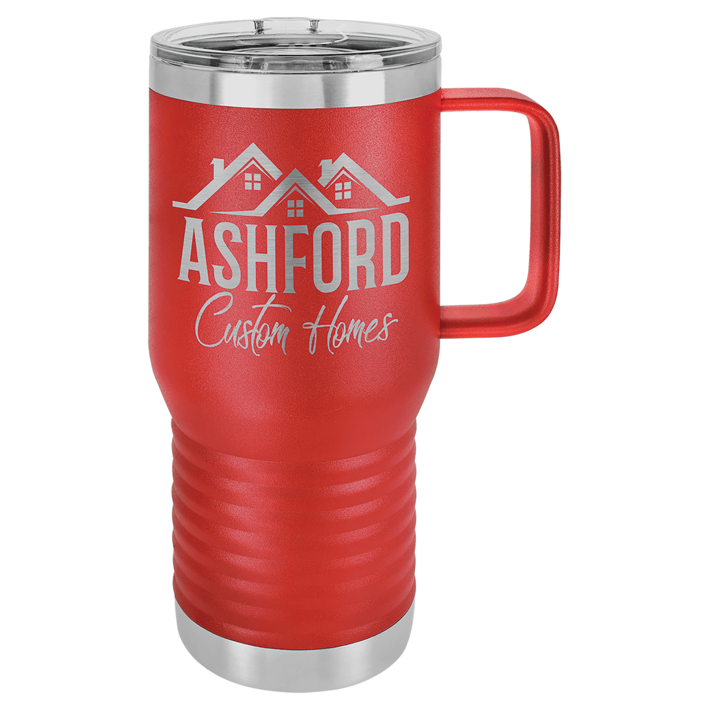 20 oz. Travel Mug with Clear Slider Lid, Stainless Steel Design, Vacuum Insulated