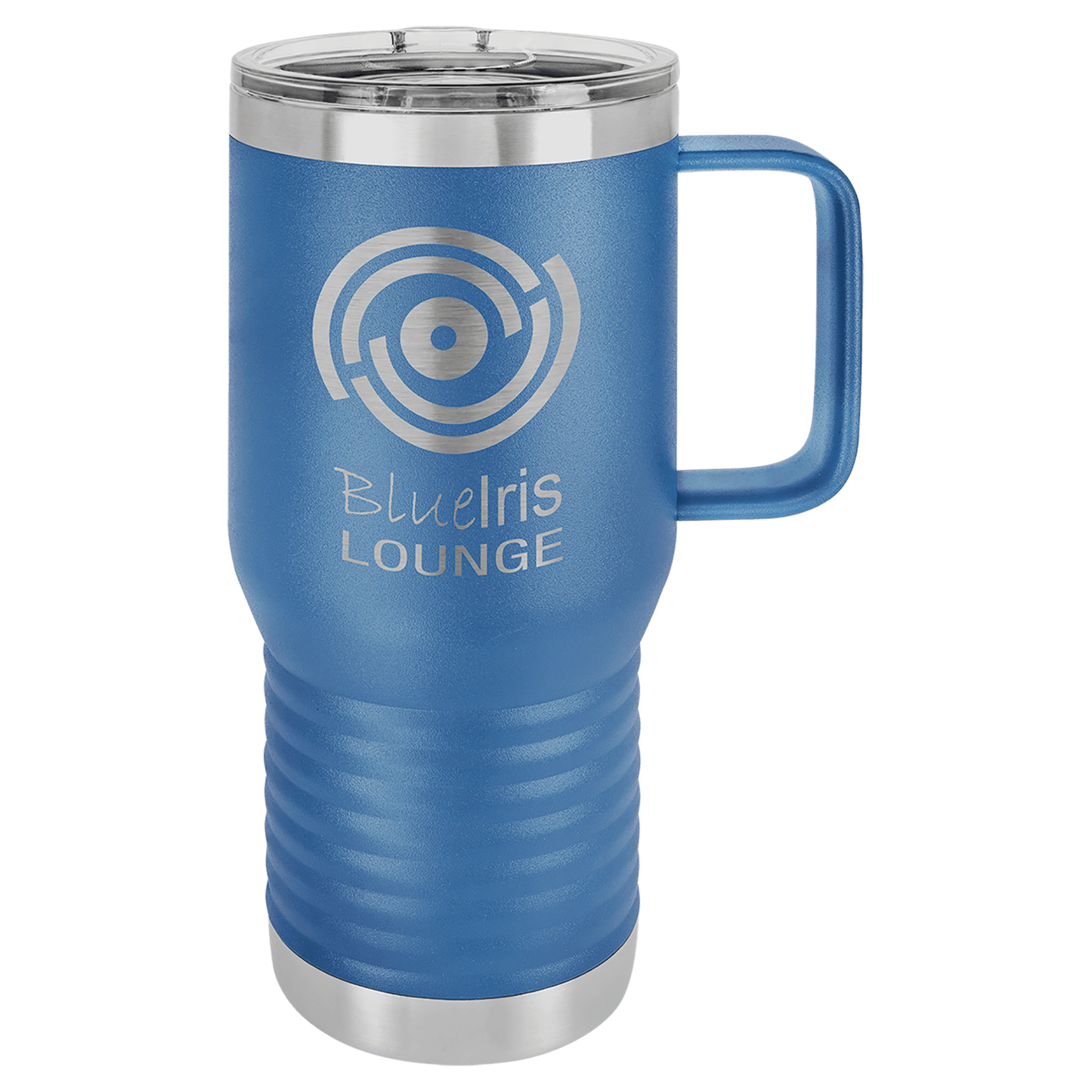 20 oz. Travel Mug with Clear Slider Lid, Stainless Steel Design, Vacuum Insulated