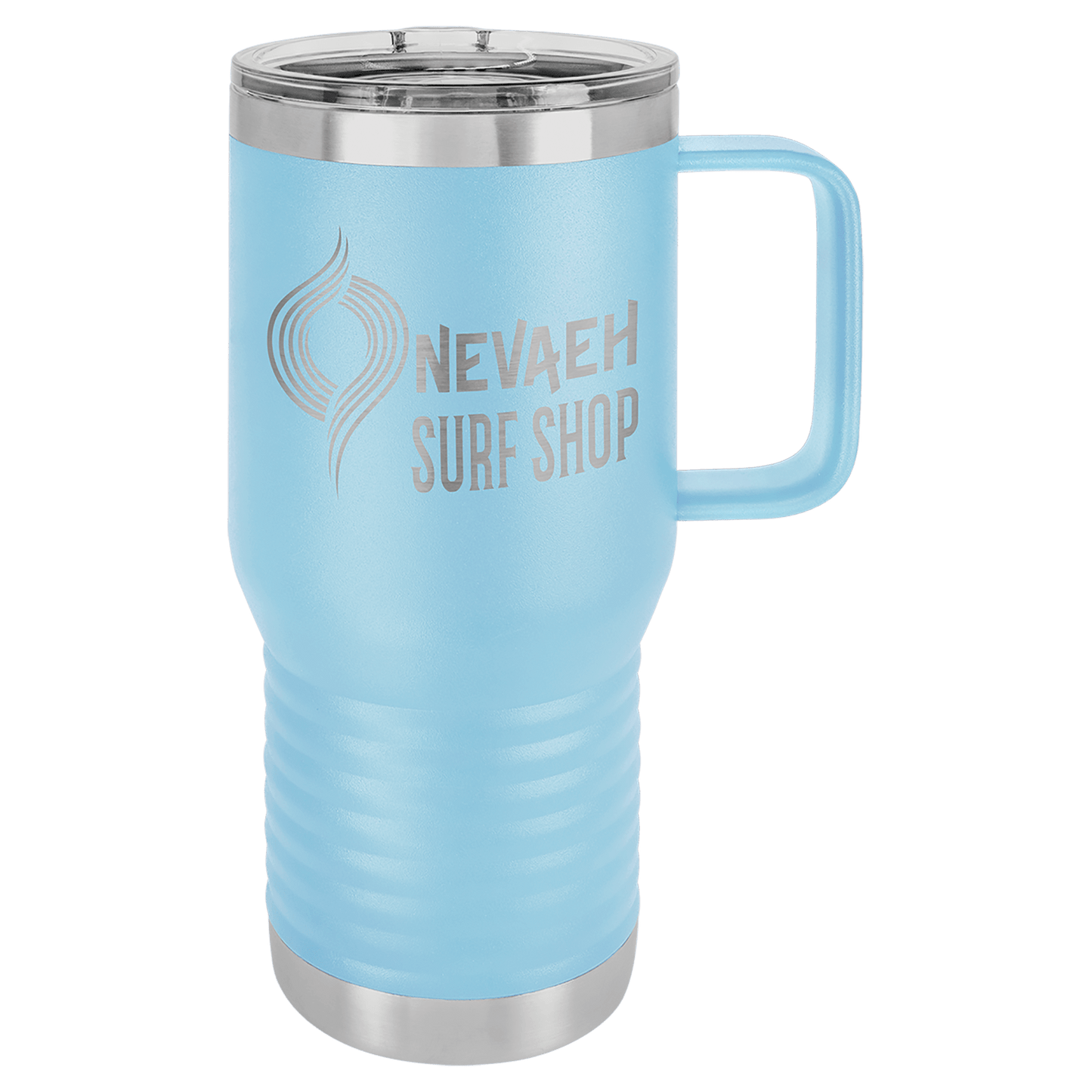 20 oz. Travel Mug with Clear Slider Lid, Stainless Steel Design, Vacuum Insulated