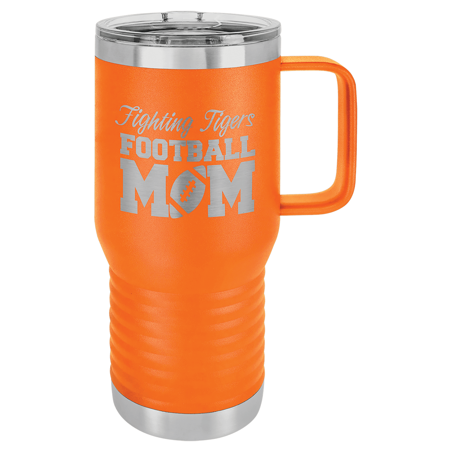 20 oz. Travel Mug with Clear Slider Lid, Stainless Steel Design, Vacuum Insulated