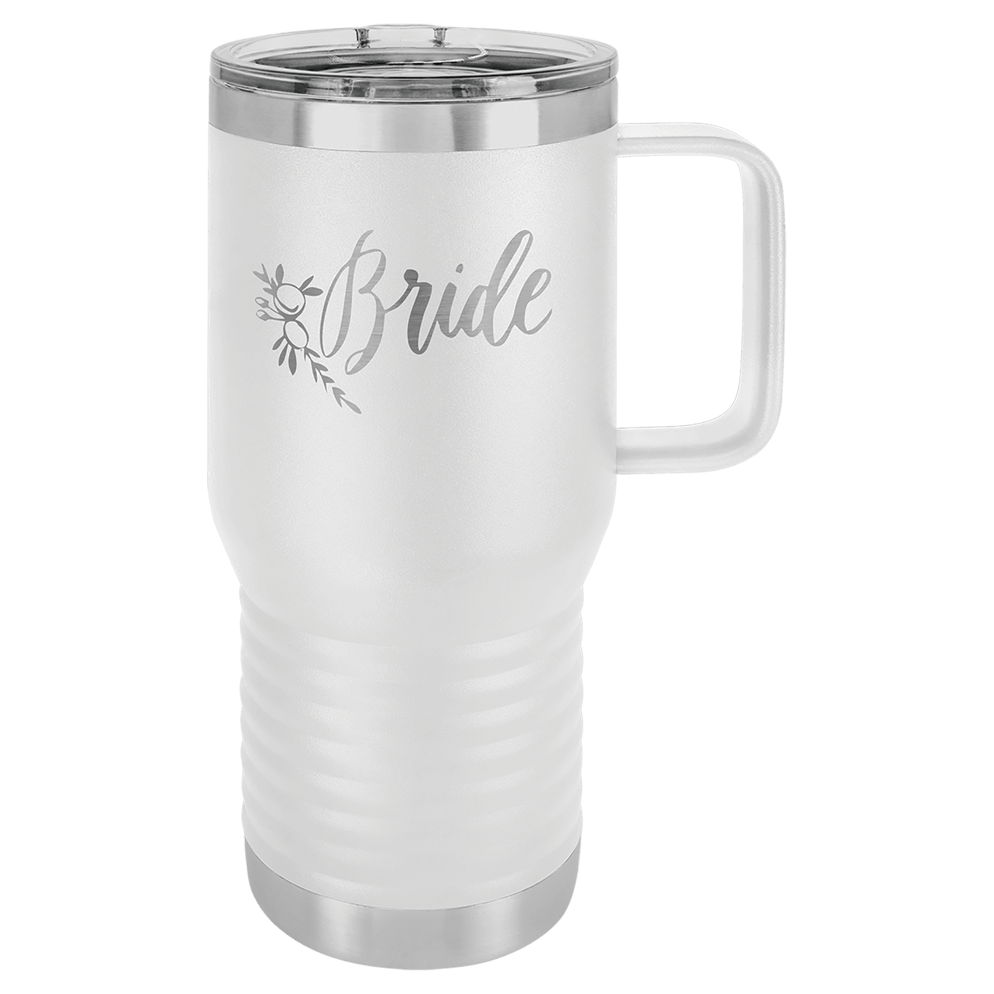 20 oz. Travel Mug with Clear Slider Lid, Stainless Steel Design, Vacuum Insulated