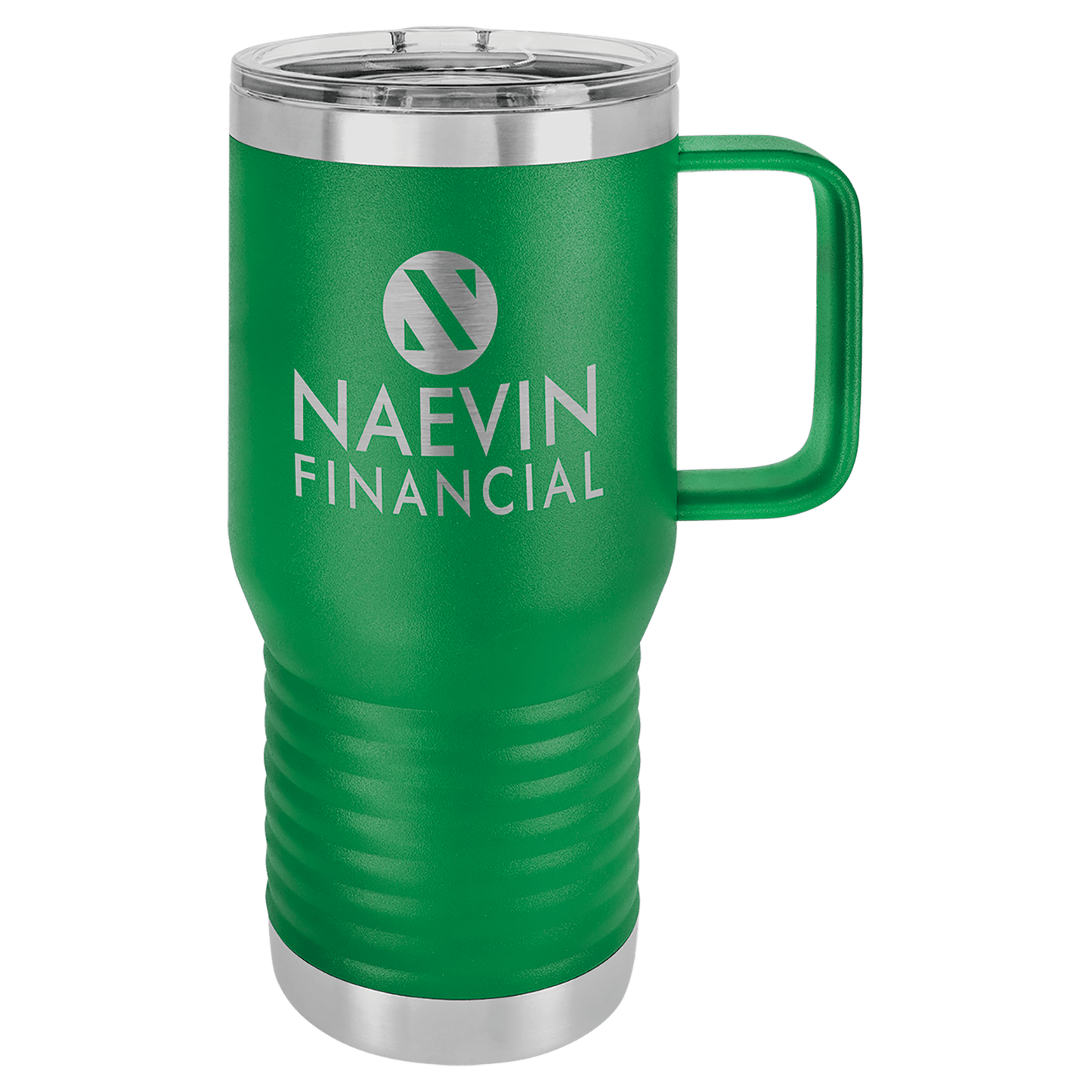 20 oz. Travel Mug with Clear Slider Lid, Stainless Steel Design, Vacuum Insulated