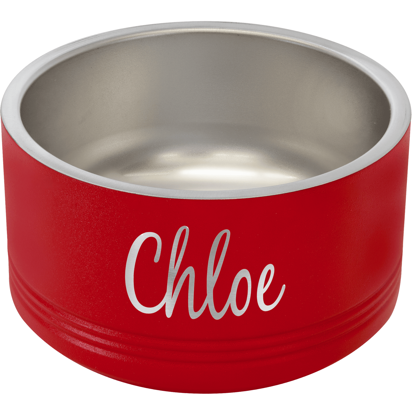 Red 18 oz. Polar Camel Powder Coated Stainless Steel Dog Bowl